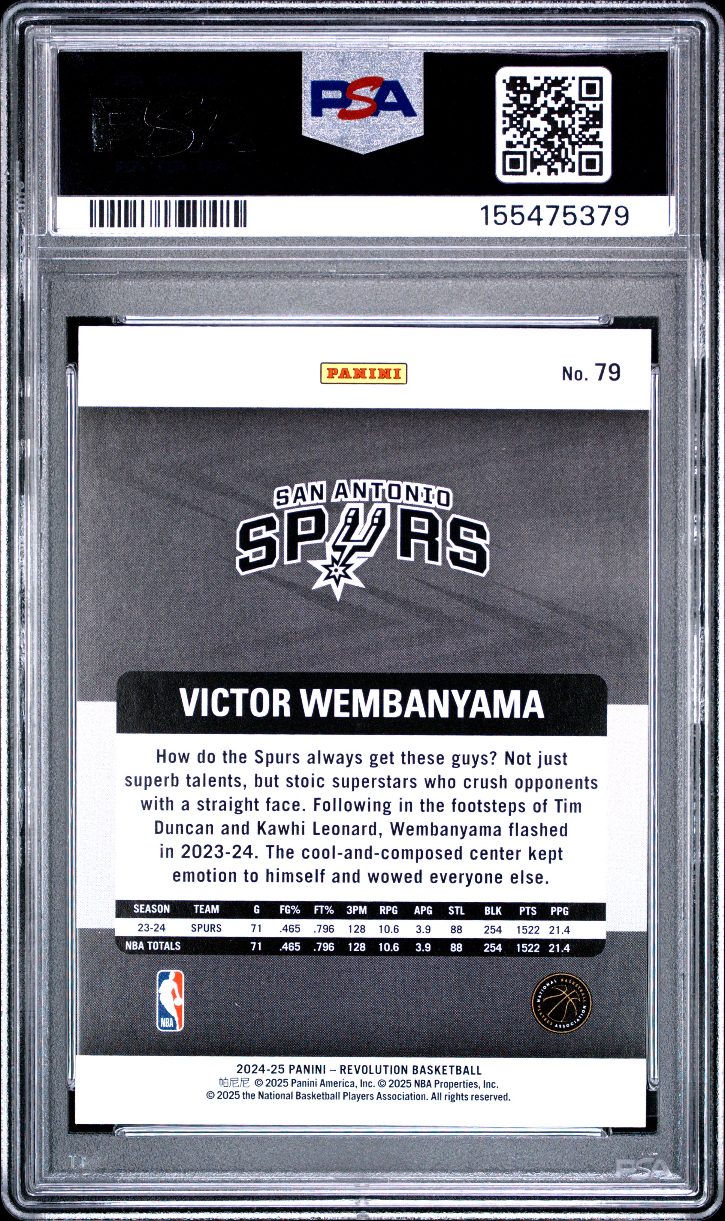 2024 Panini Revolution #79 Victor Wembanyama PSA 10