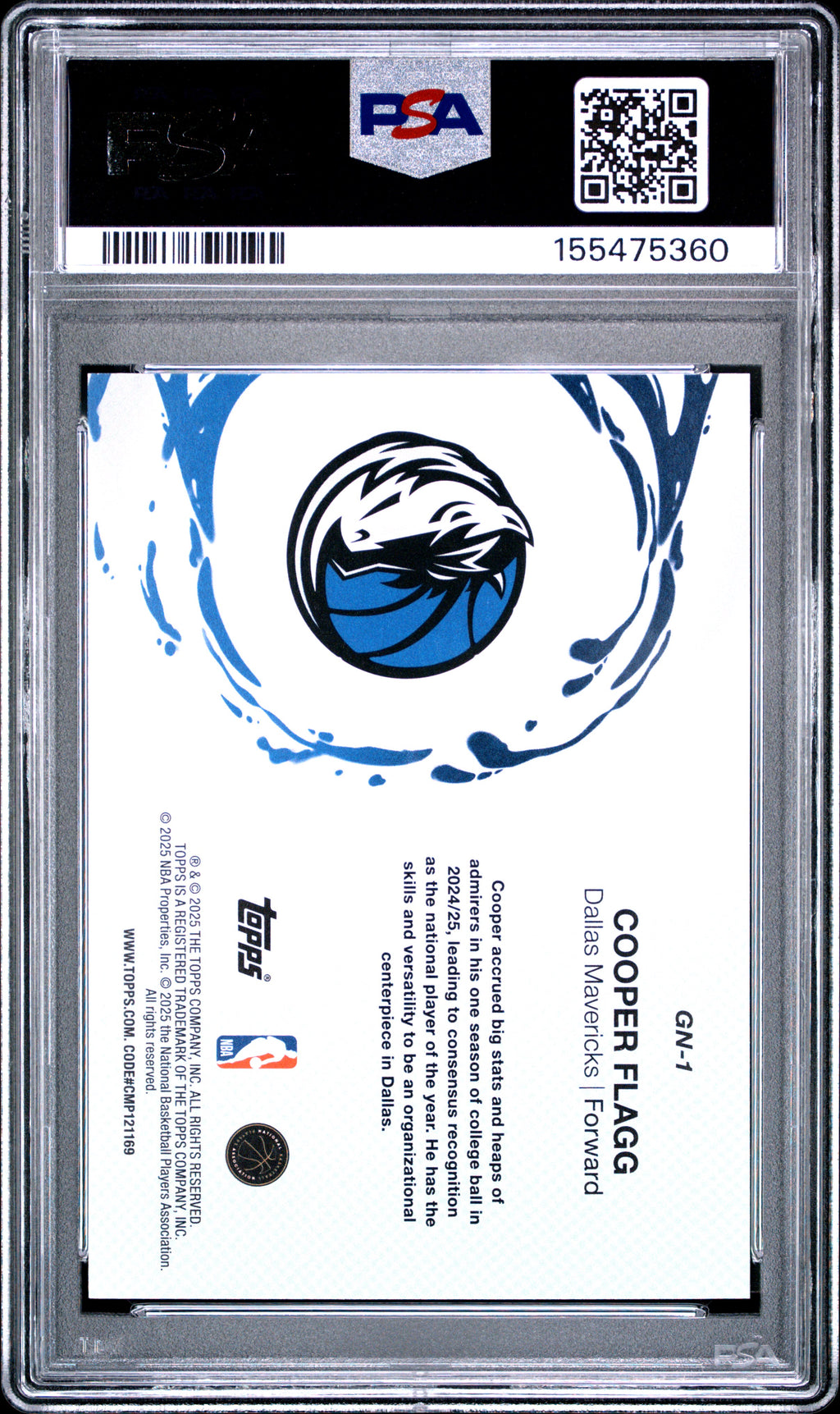 2025 Topps Generation Now #GN-1 Cooper Flagg PSA 10