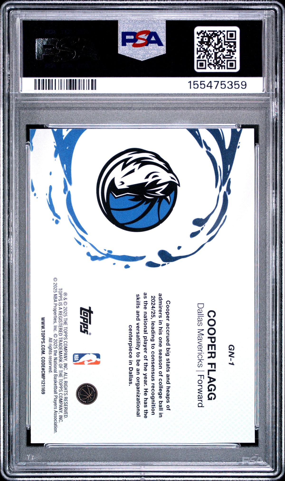 2025 Topps Generation Now #GN-1 Cooper Flagg PSA 10