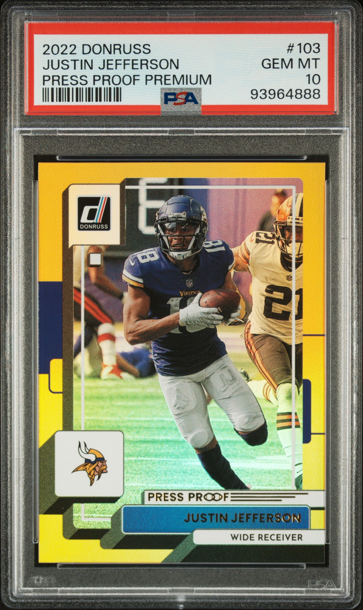 2022 Panini Donruss #103 Justin Jefferson Press Proof Premium PSA 10