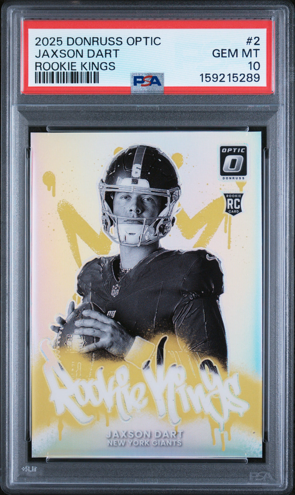 2025 Panini Donruss Optic Rookie Kings #2 Jaxson Dart PSA 10