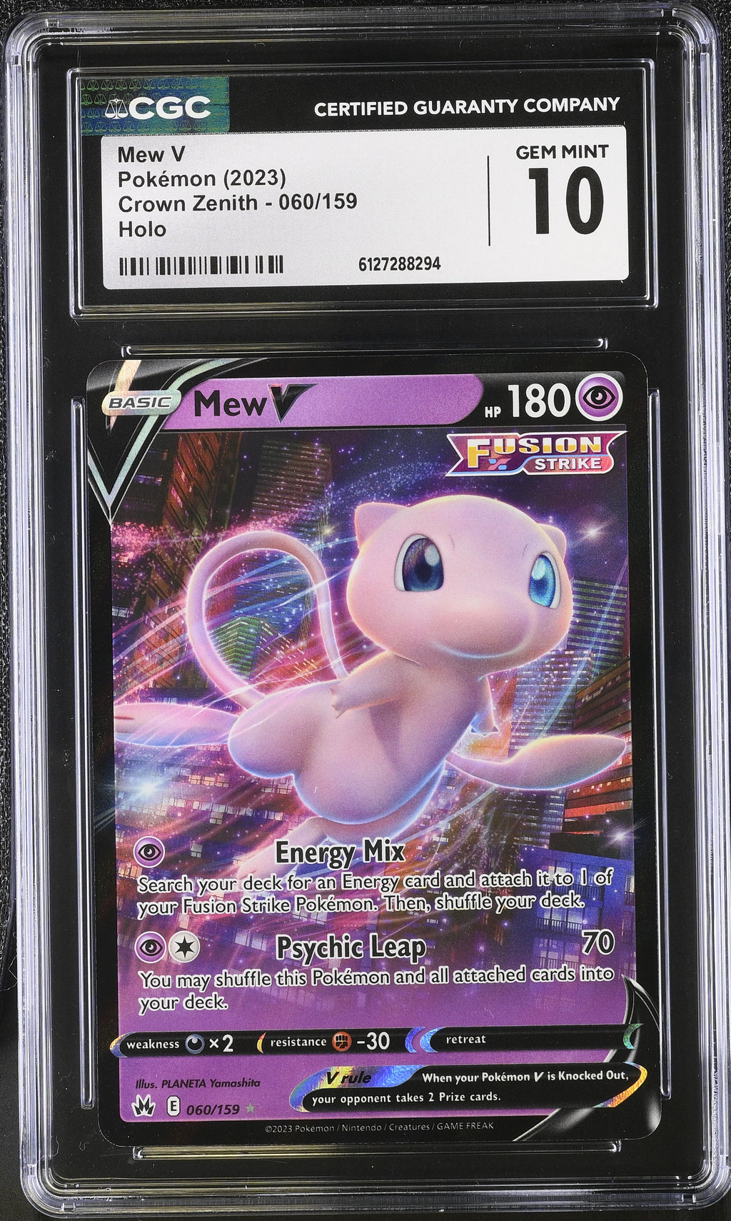 2023 Crown Zenith #060/159 Mew V CGC 10