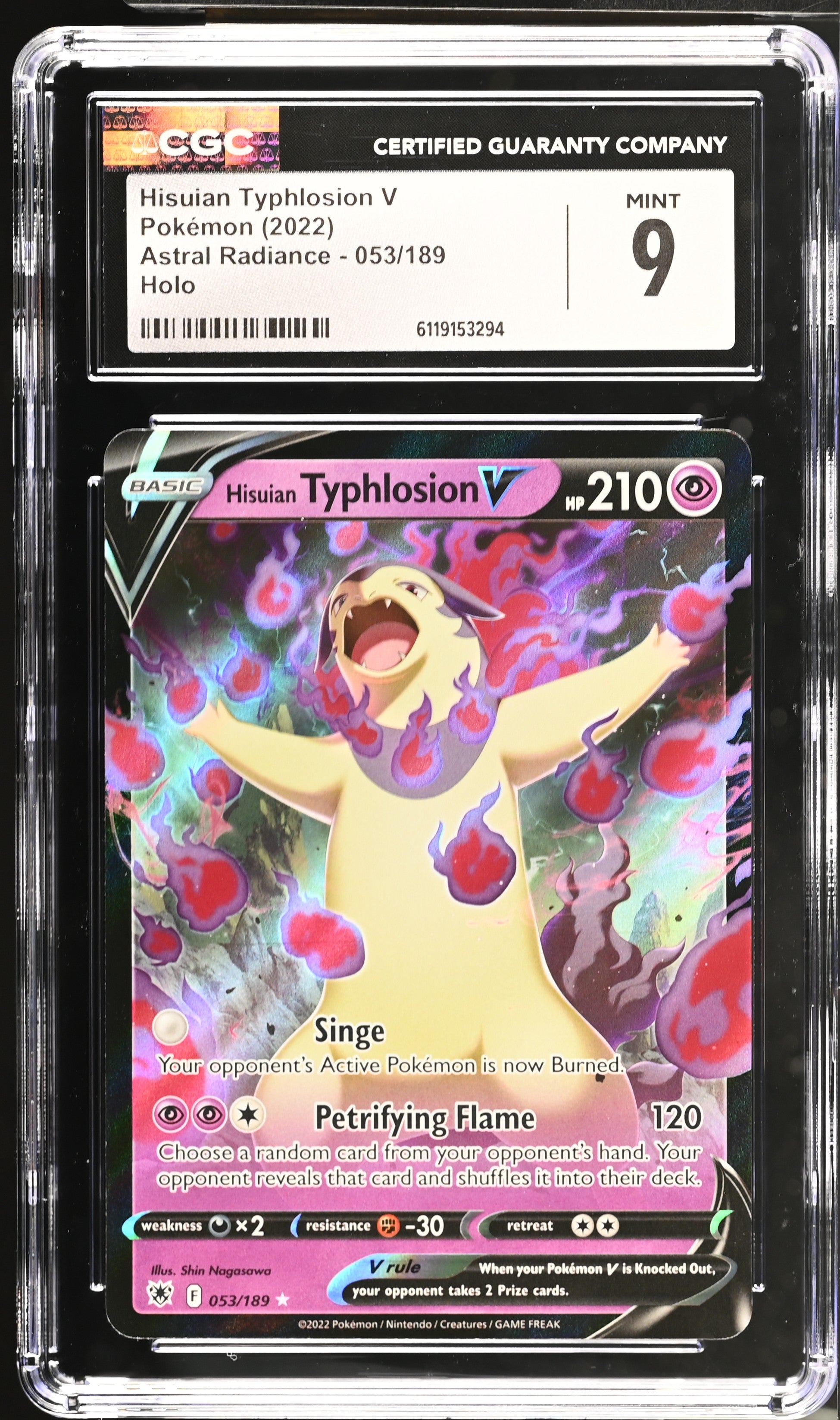 2022 Astral Radiance #053/189 Hisuian Typhlosion V CGC 9
