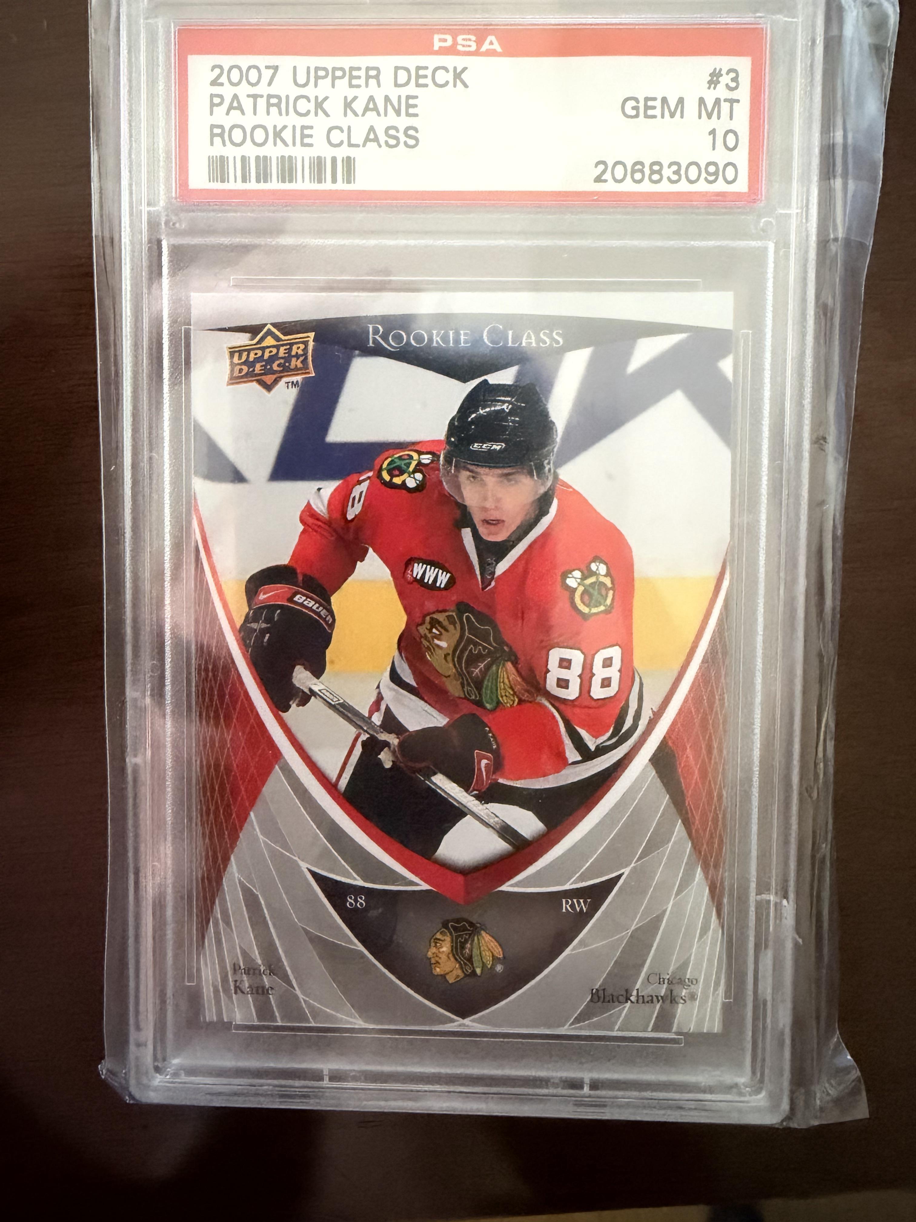 2007-08 Upper Deck Rookie Class Box Set #3 Patrick Kane PSA 10