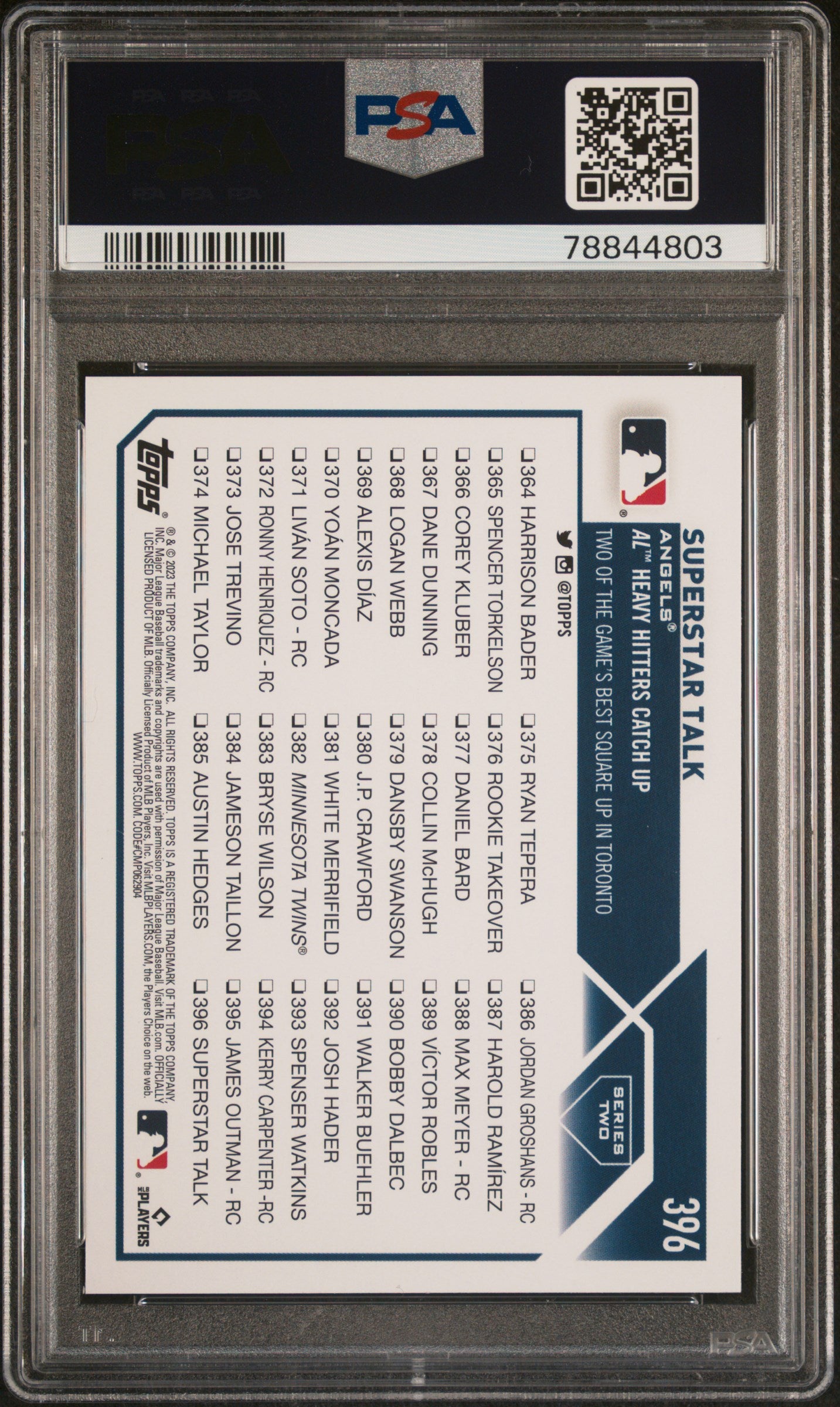 2023 Topps #396 Trout/Guerrero Jr. PSA 10