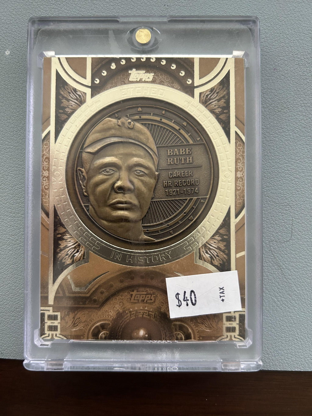 2015 Topps Update #EIH-5 Babe Ruth Etched in History Commemorative Relics