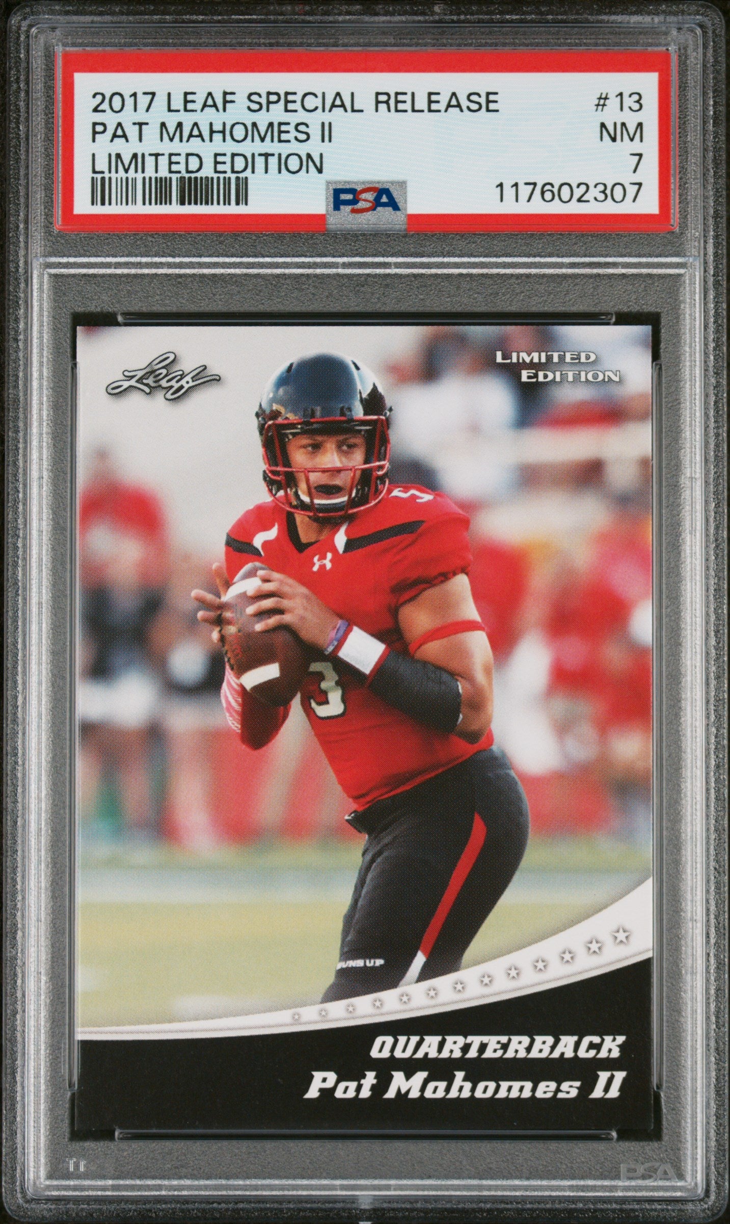 2017 Leaf Special Release Limited Edition #13 Pat Mahomes Limited Edition PSA 7