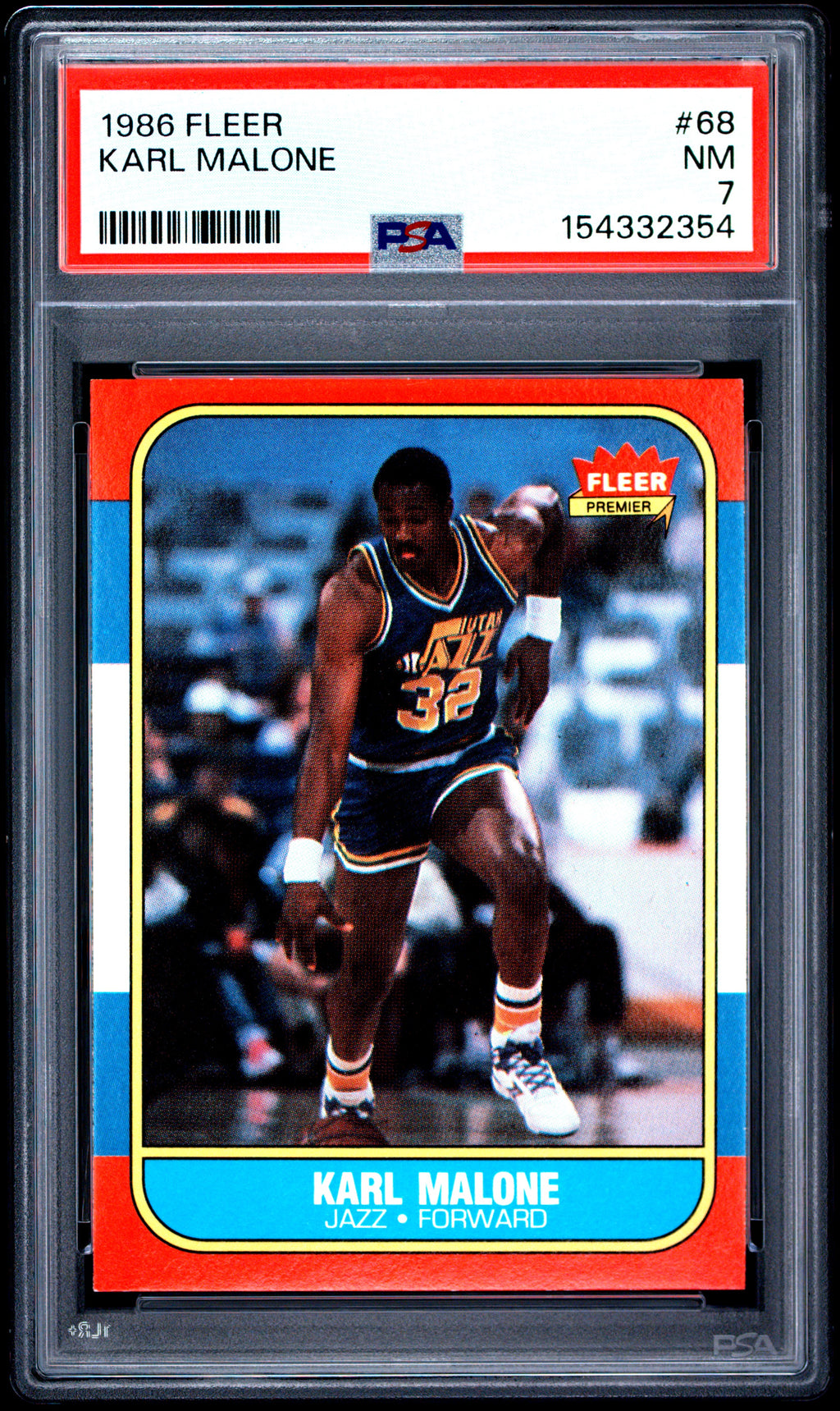 1986 Fleer #68 Karl Malone PSA 7