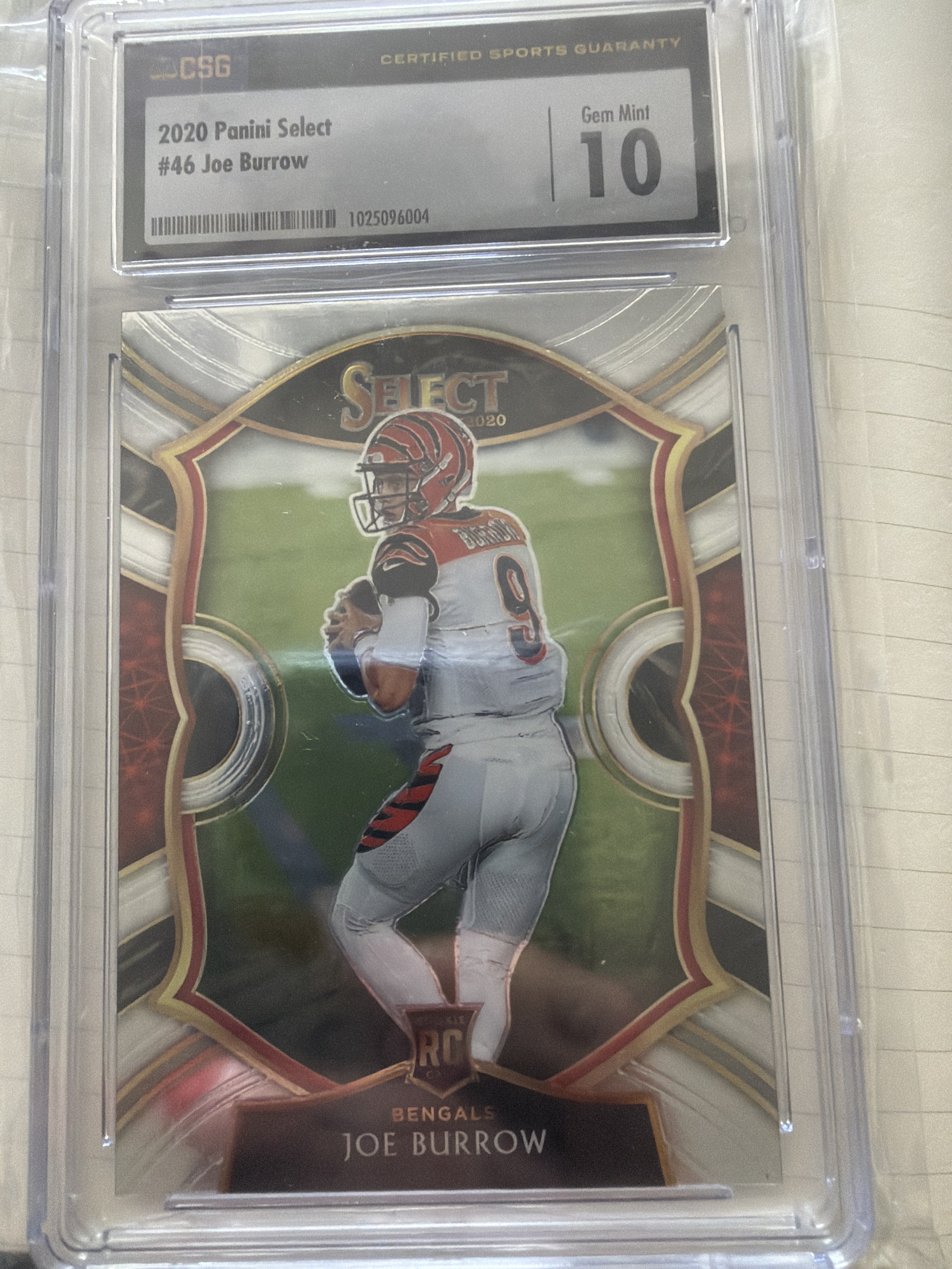 Rookie Card Joe Burrow Panini Select CSG 10