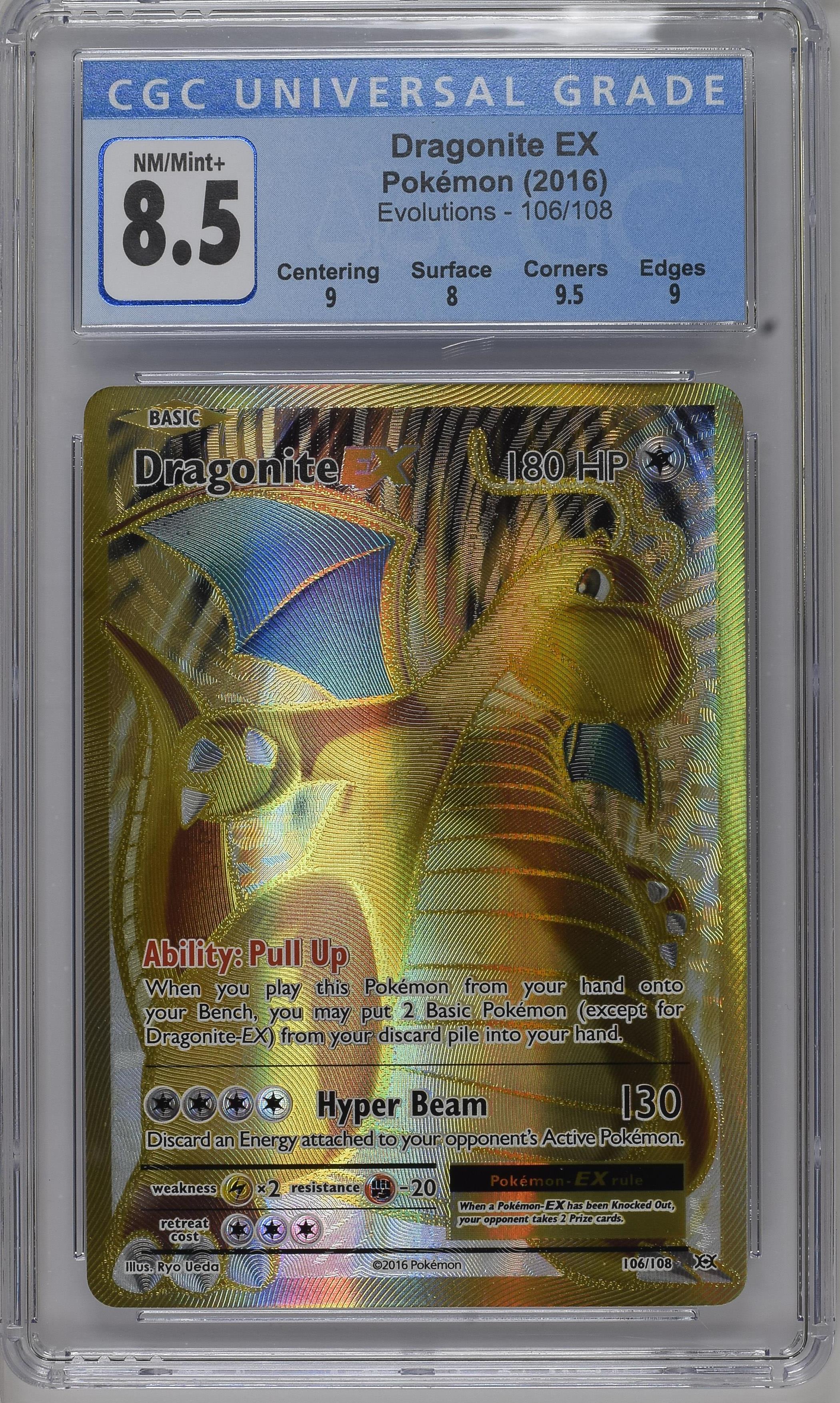2016 Evolutions #106/108 Dragonite EX Holo CGC 8.5