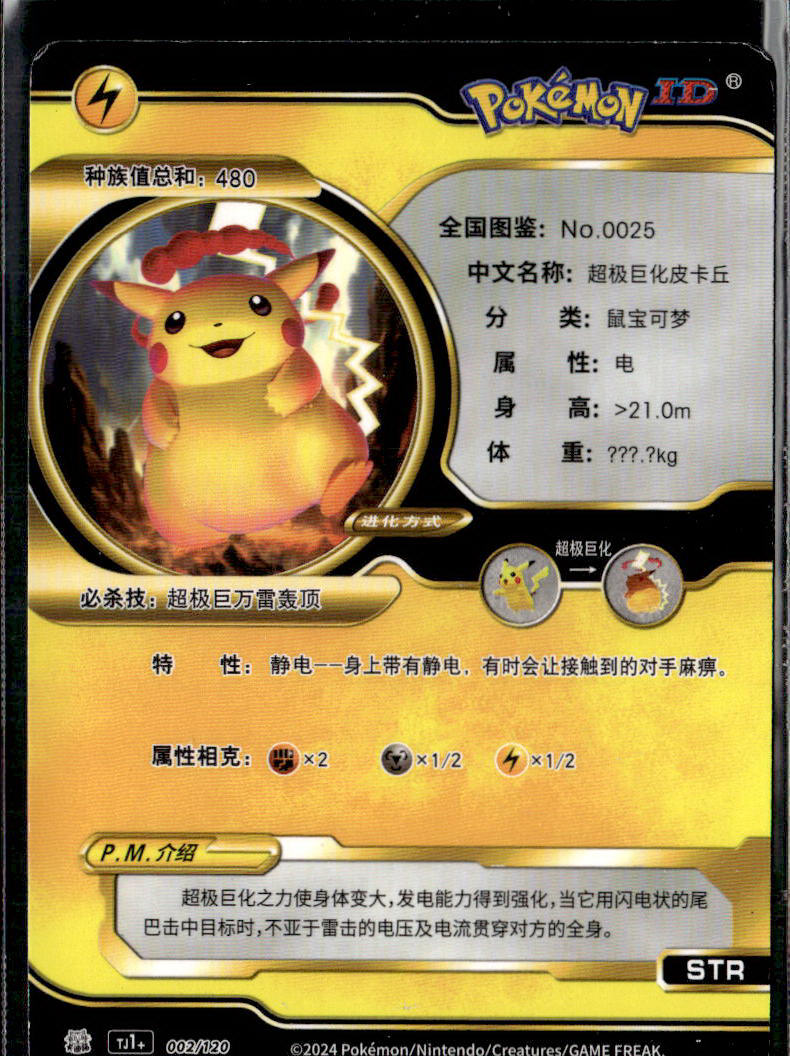 Gigantamax Pikachu Chinese Lang. #02/120