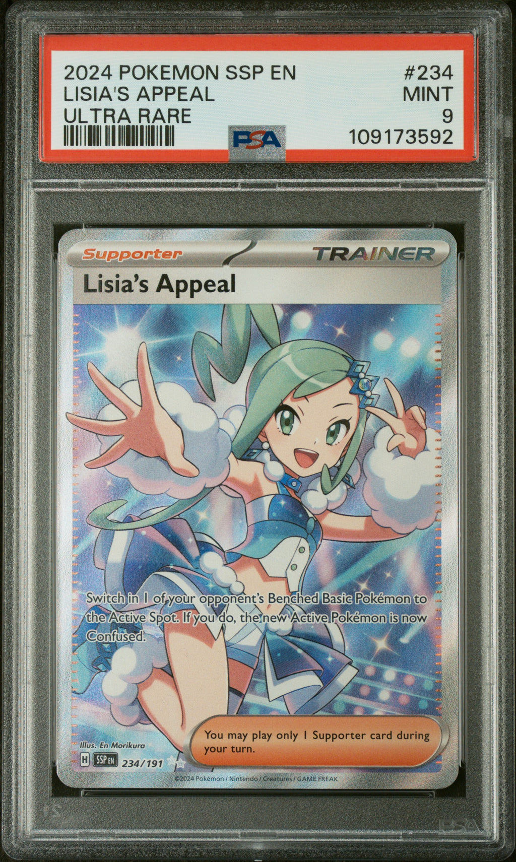 2024 Surging Sparks #234 Lisia'S Appeal Ultra Rare PSA 9
