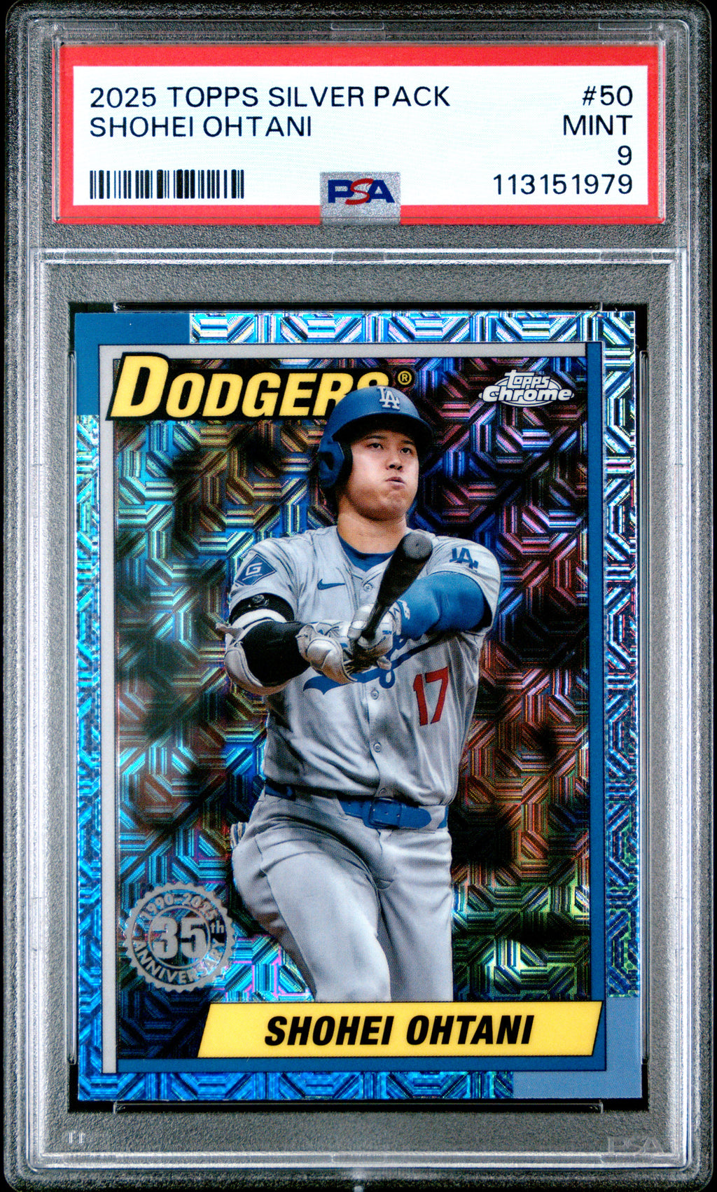 2025 Topps Silver Pack 1990 Chrome Promo #50 Shohei Ohtani PSA 9