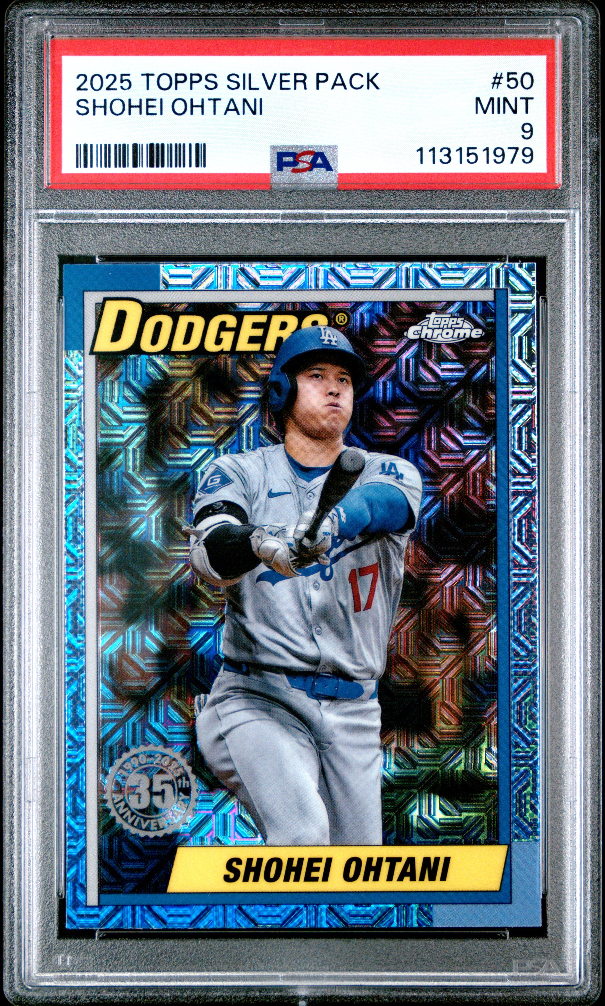 2025 Topps Silver Pack 1990 Chrome Promo #50 Shohei Ohtani PSA 9