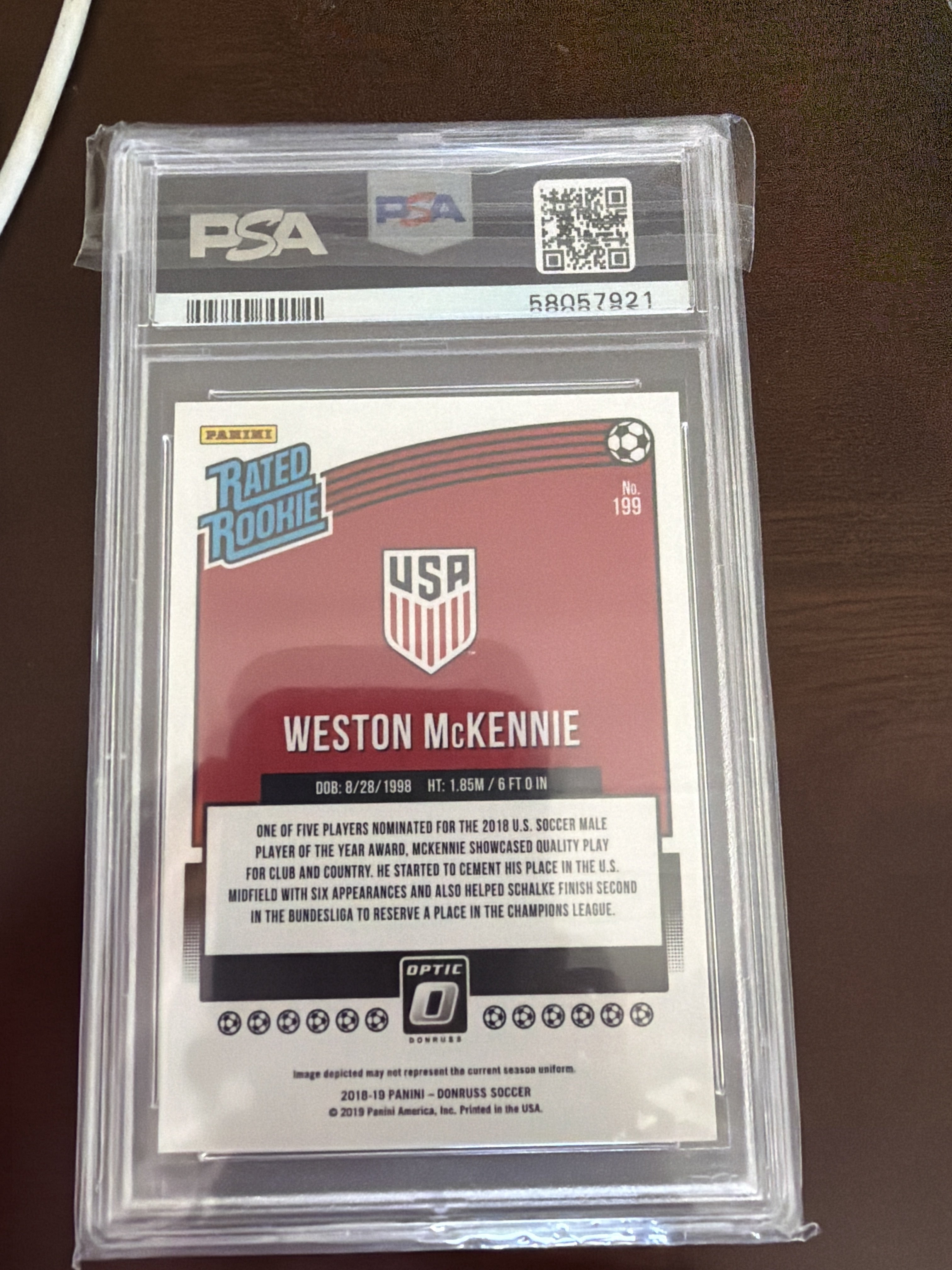2018 Panini Donruss Weston McKennie Optic