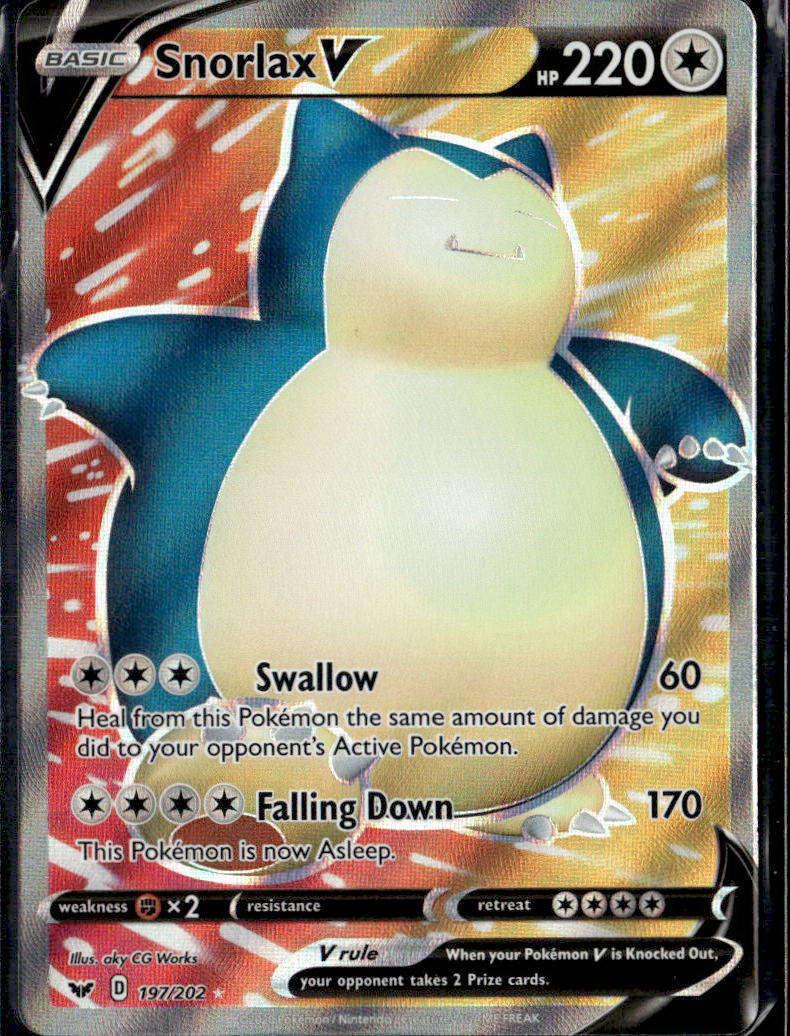 SWSH01: Sword & Shield Base Set #197/202 Snorlax V (Full Art)