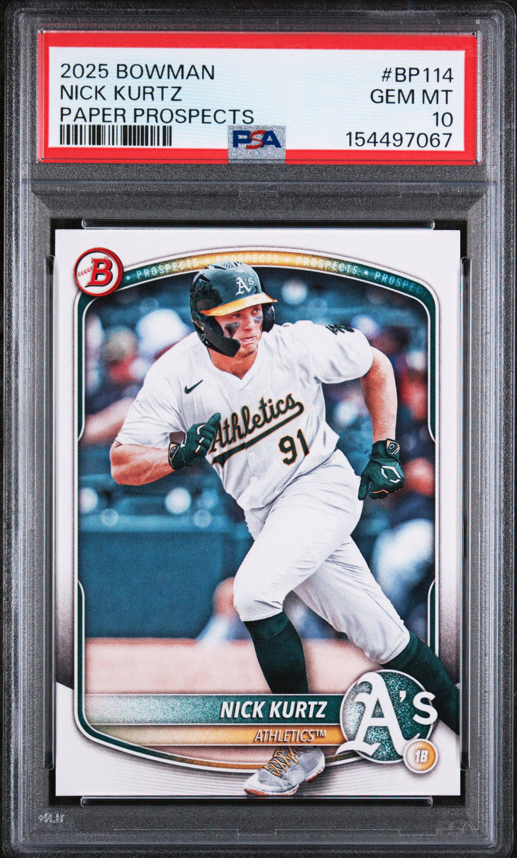 (#97067) 2025 Bowman Paper Prospects #BP114 Nick Kurtz PSA 10