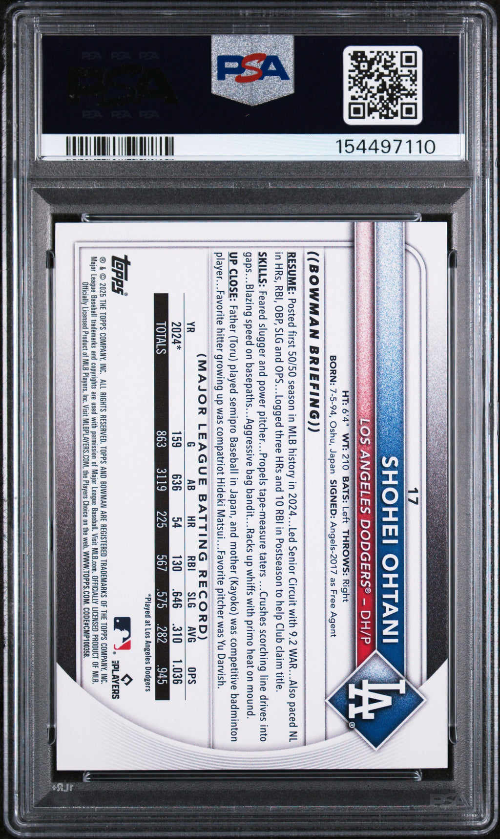 2025 Bowman #17 Shohei Ohtani PSA 10