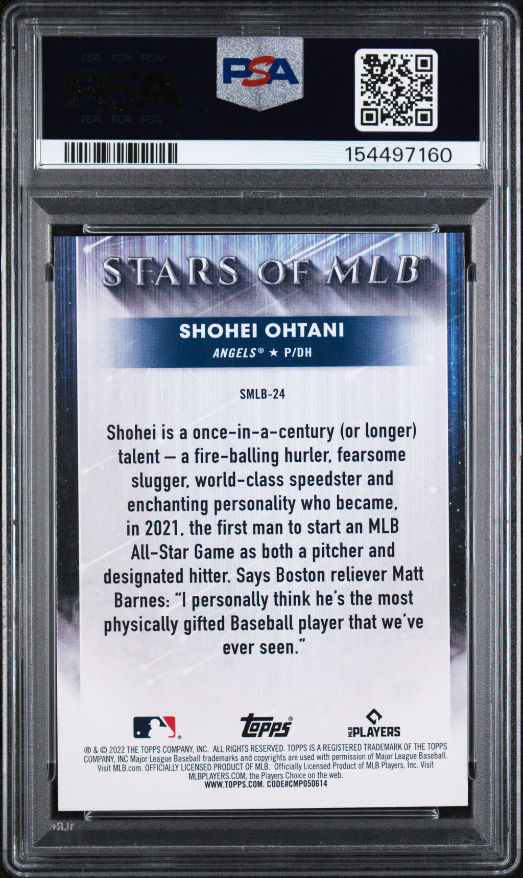 (97160) 2022 Topps Stars Of Mlb #SMLB24 Shohei Ohtani Stars Of Mlb PSA 10