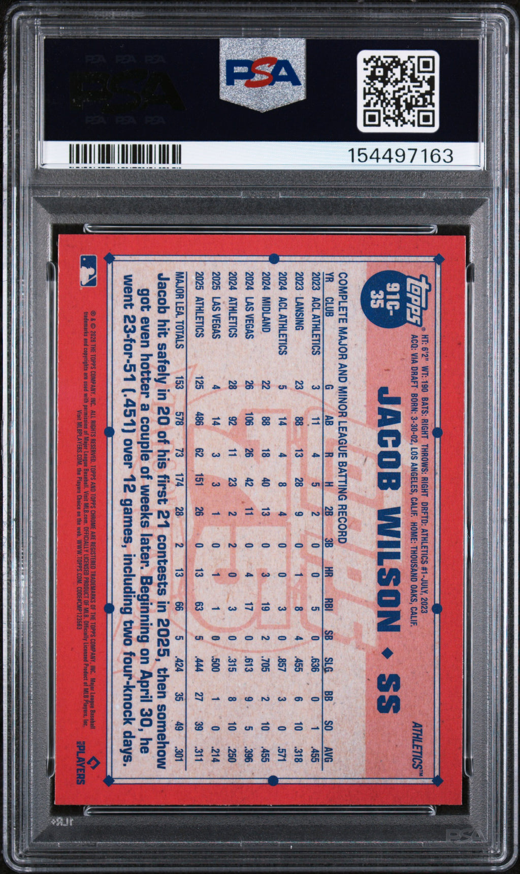 2026 Topps Silver Pack 1991 Chrome Promo #91C-35 Jacob Wilson PSA 9