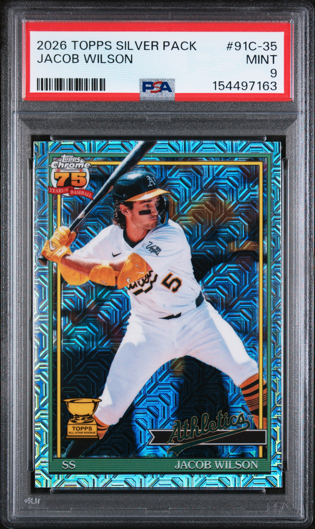 2026 Topps Silver Pack 1991 Chrome Promo #91C-35 Jacob Wilson PSA 9