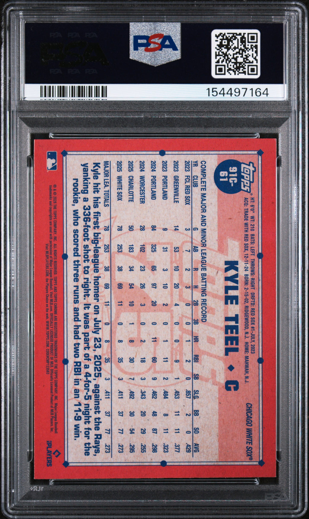 (#97164) Kyle Teel 2026 Topps Silver Pack 1991 Chrome Promo #91C-61 PSA 9