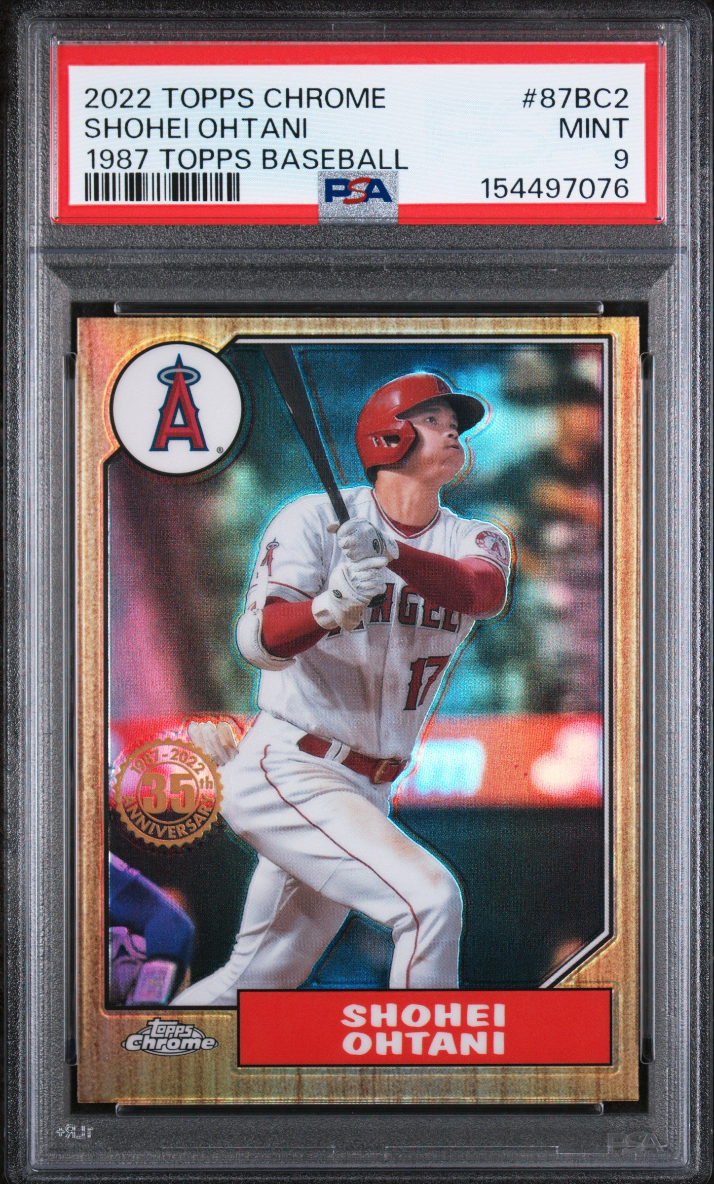 (#97076) Shohei Ohtani 2022 Topps Chrome 1987 Topps Baseball #87BC2 Shohei PSA 9