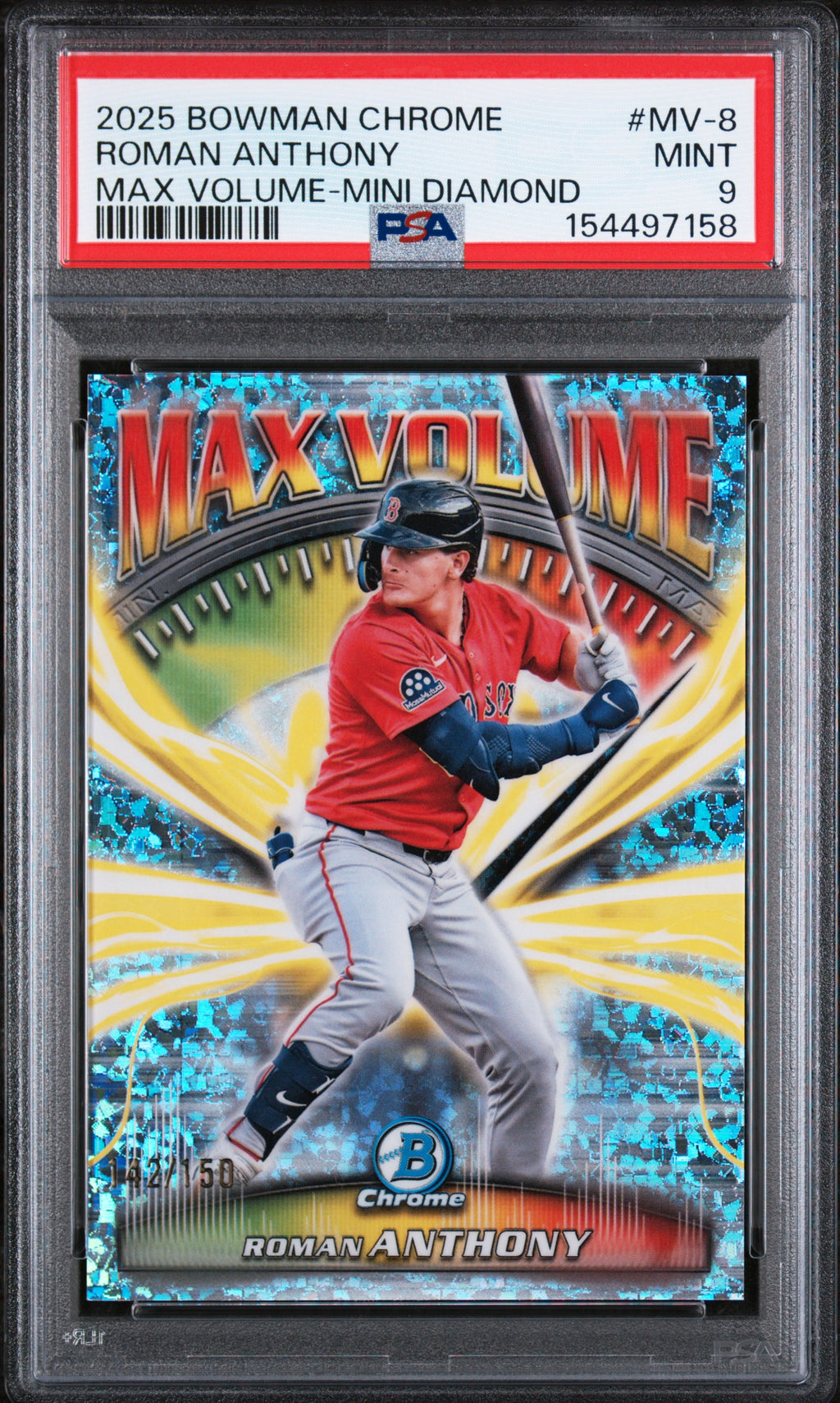 2025 Bowman Chrome Max Volume #MV-8 Roman Anthony Max Volume-Mini Diamond PSA 9