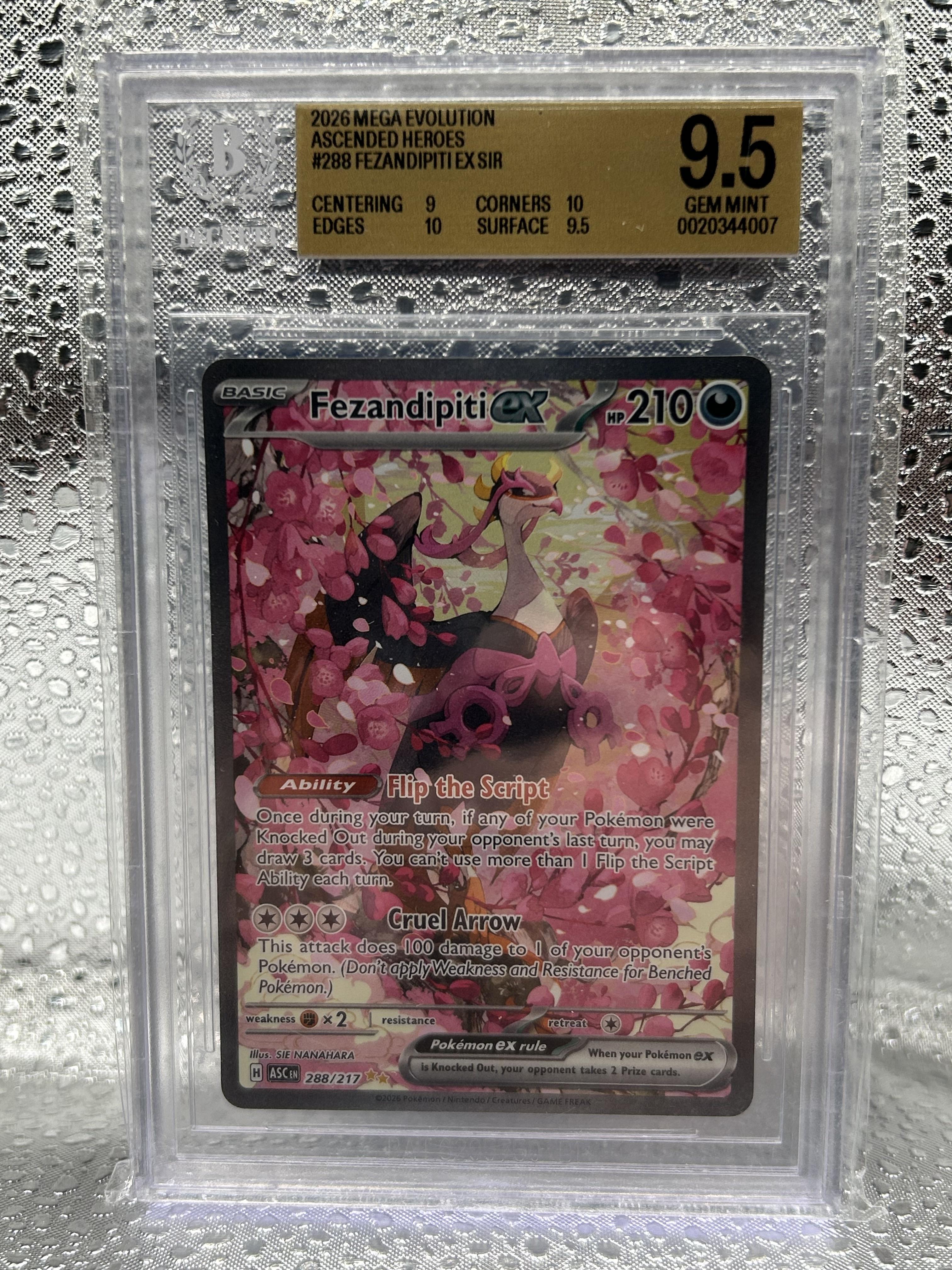 2026 Pokemon TCG Mega Evolution Ascended Heroes #288 Fezandipiti ex SIR BGS 9.5
