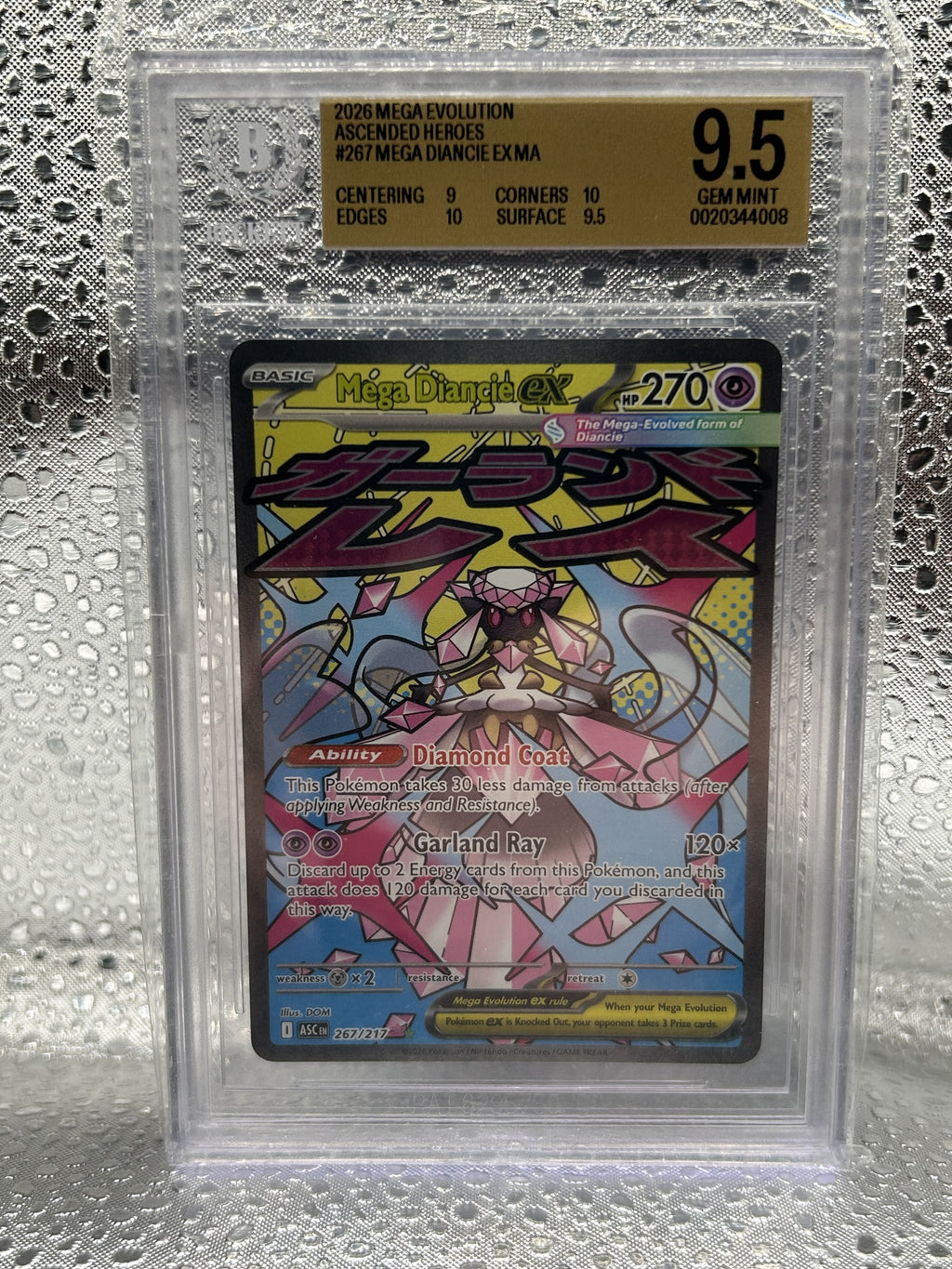 2026 Pokemon TCG Mega Evolution Ascended Heroes #267 Mega Diancie ex MA BGS 9.5