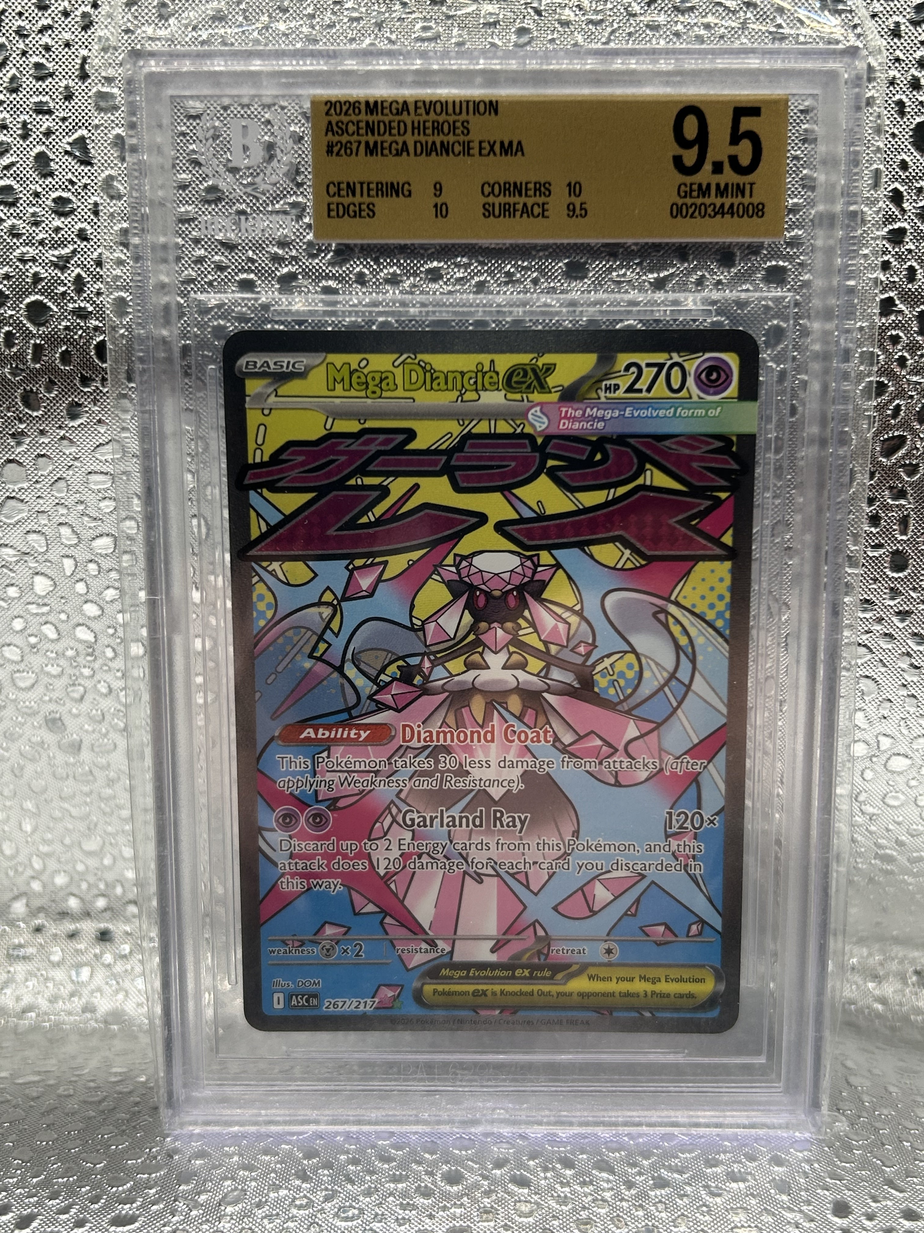 2026 Pokemon TCG Mega Evolution Ascended Heroes #267 Mega Diancie ex MA BGS 9.5