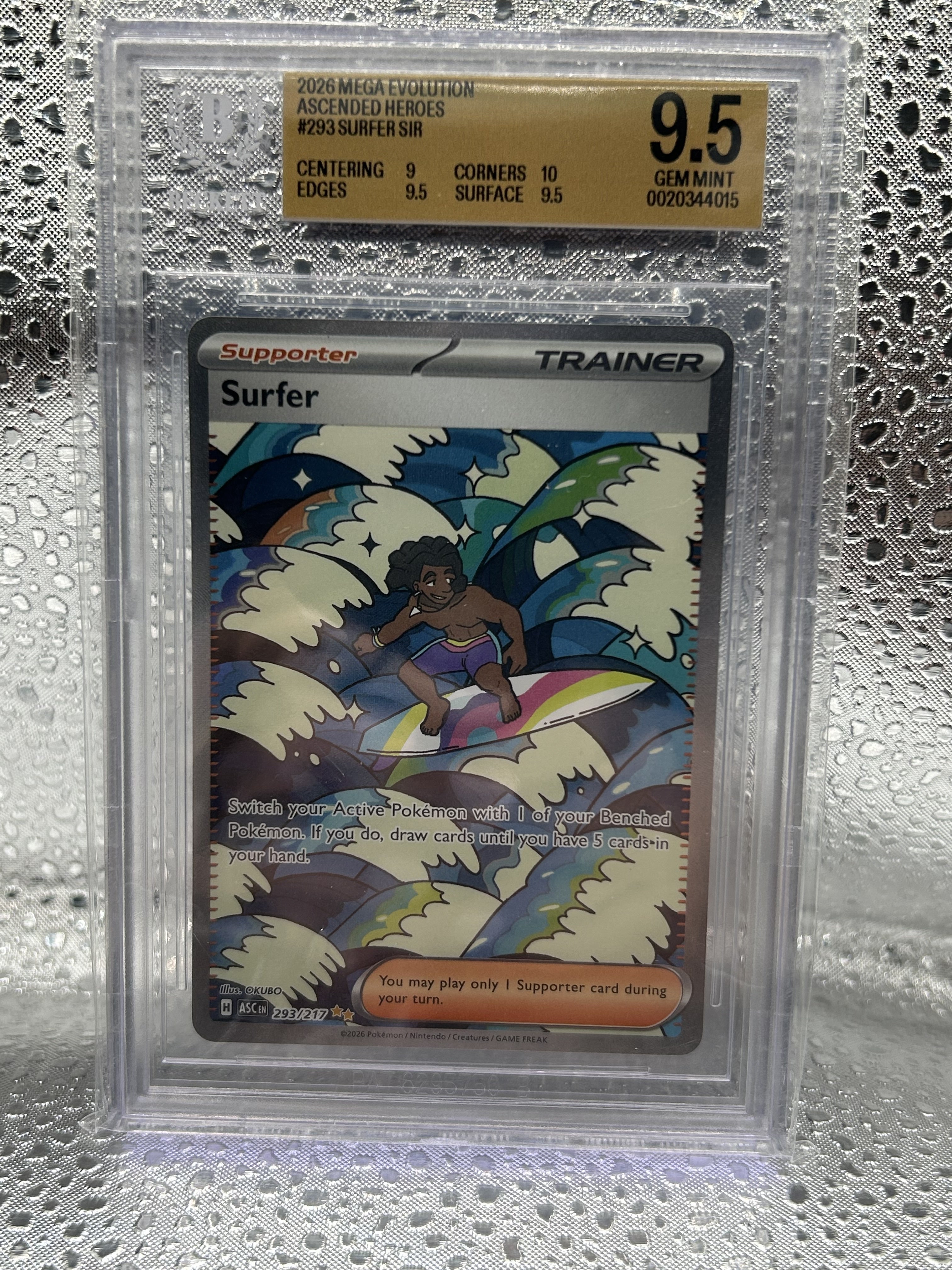 2026 Pokemon TCG Mega Evolution Ascended Heroes #293 Surfer SIR BGS 9.5
