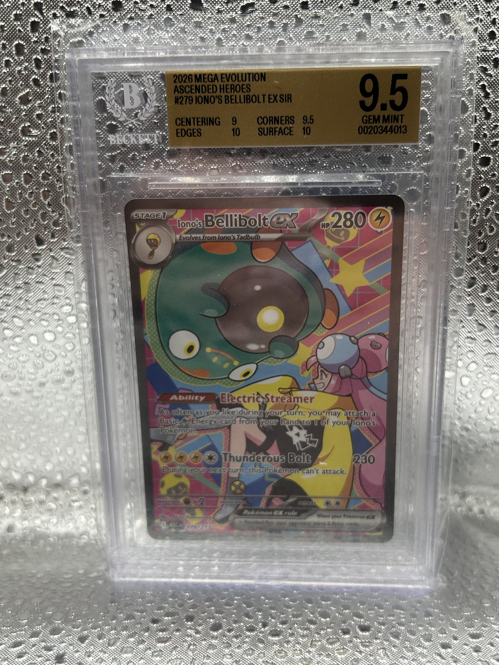 2026 Pokemon Mega Evolution Ascended Heroes #279 Iono's Bellibolt ex SIR BGS 9.5