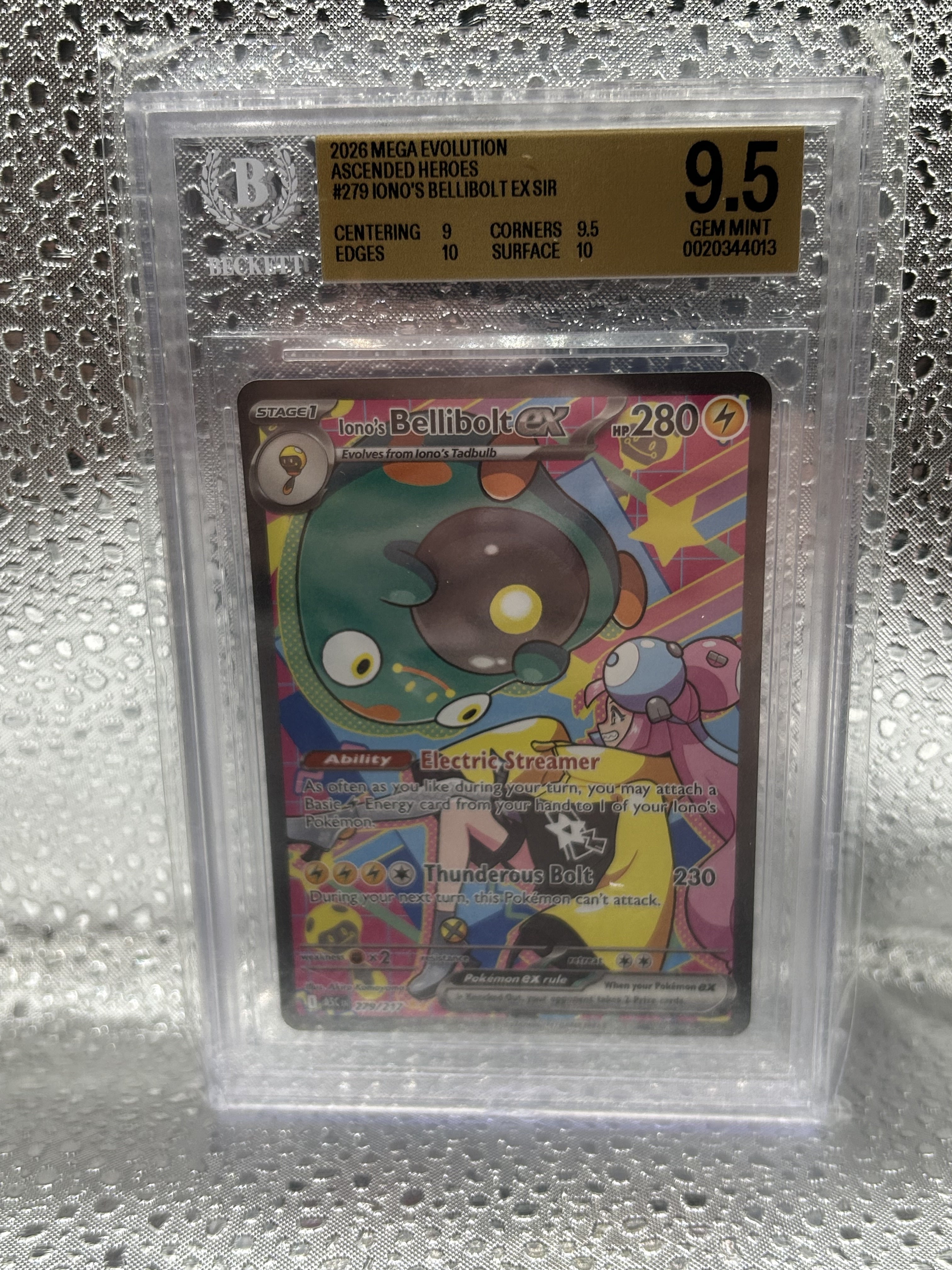2026 Pokemon Mega Evolution Ascended Heroes #279 Iono's Bellibolt ex SIR BGS 9.5