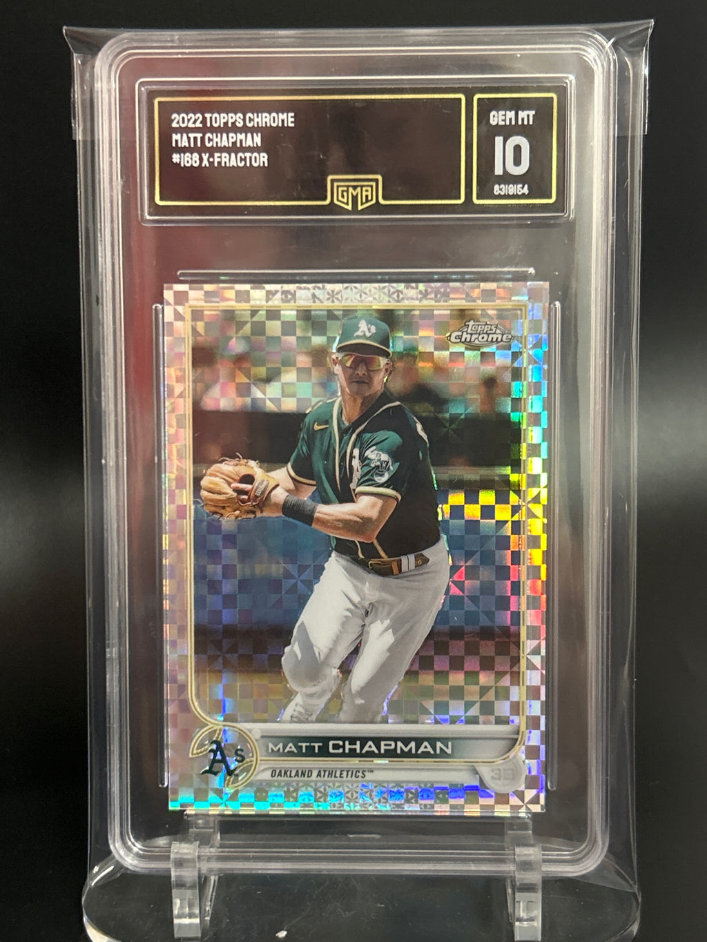 2022 Topps Chrome #168 Matt Chapman Prism Refractor GMA 10