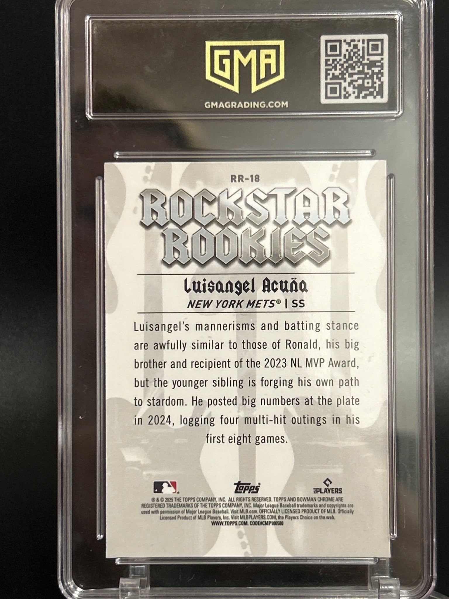 2025 Bowman #RR-18 Luisangel Acuña Rockstar Rookies GMA 10