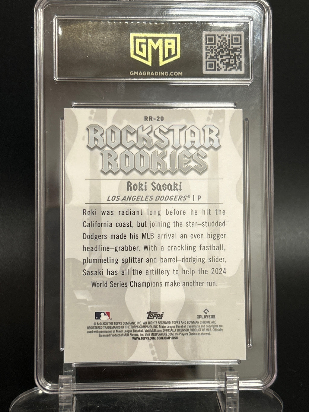 2025 Bowman #RR-20 Roki Sasaki Rockstar Rookies GMA 10