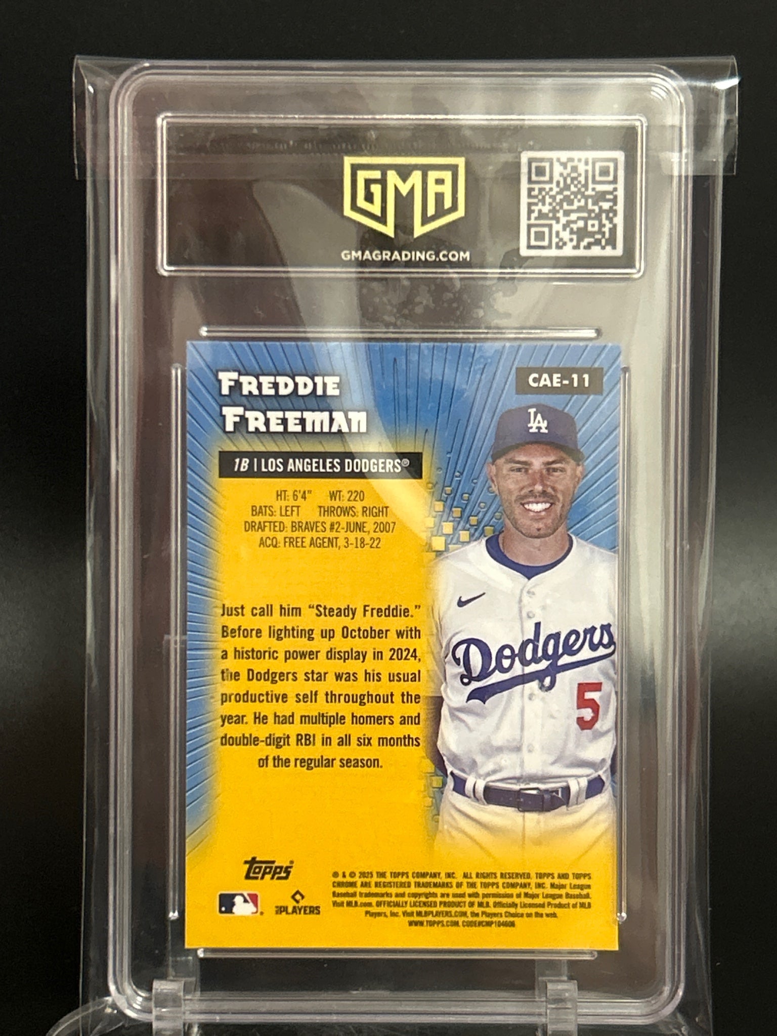 2025 Topps Chrome #CAE-11 Freddie Freeman Chrome All-Etch GMA 10