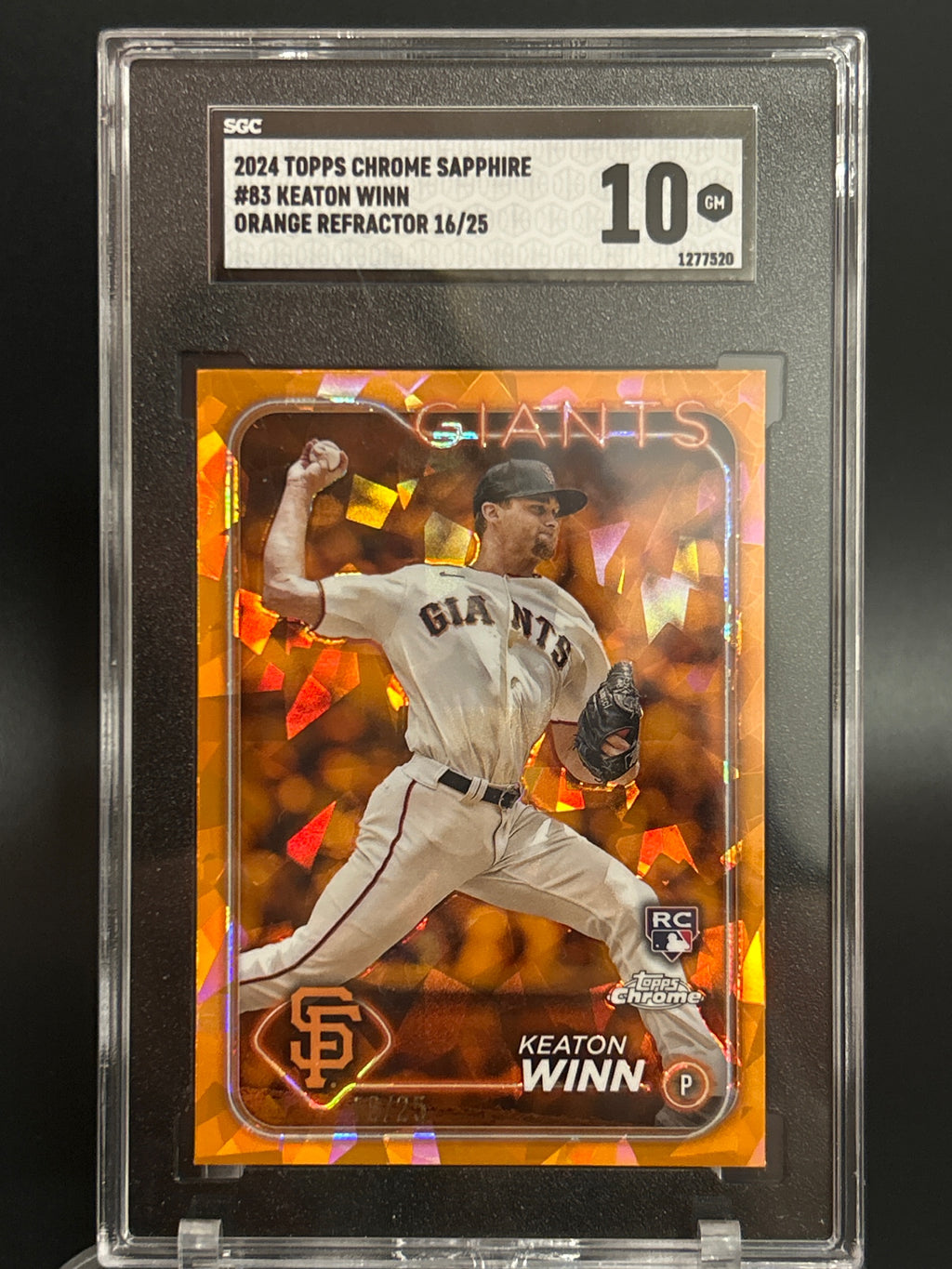 2024 Topps Chrome Sapphire Edition #83 Keaton Winn Orange SGC 10 #/25
