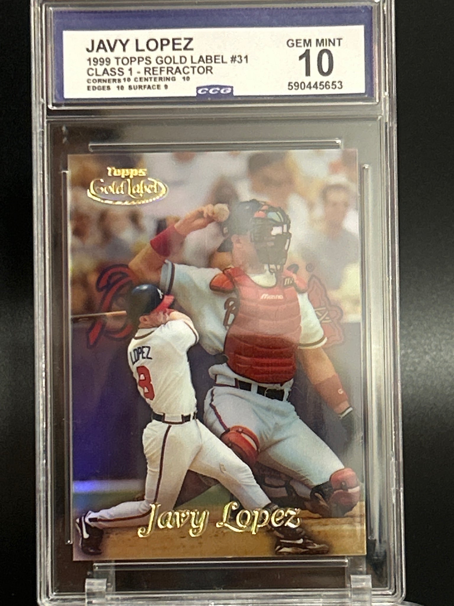 1999 Topps Gold Label #31 Javy Lopez BCCG 10