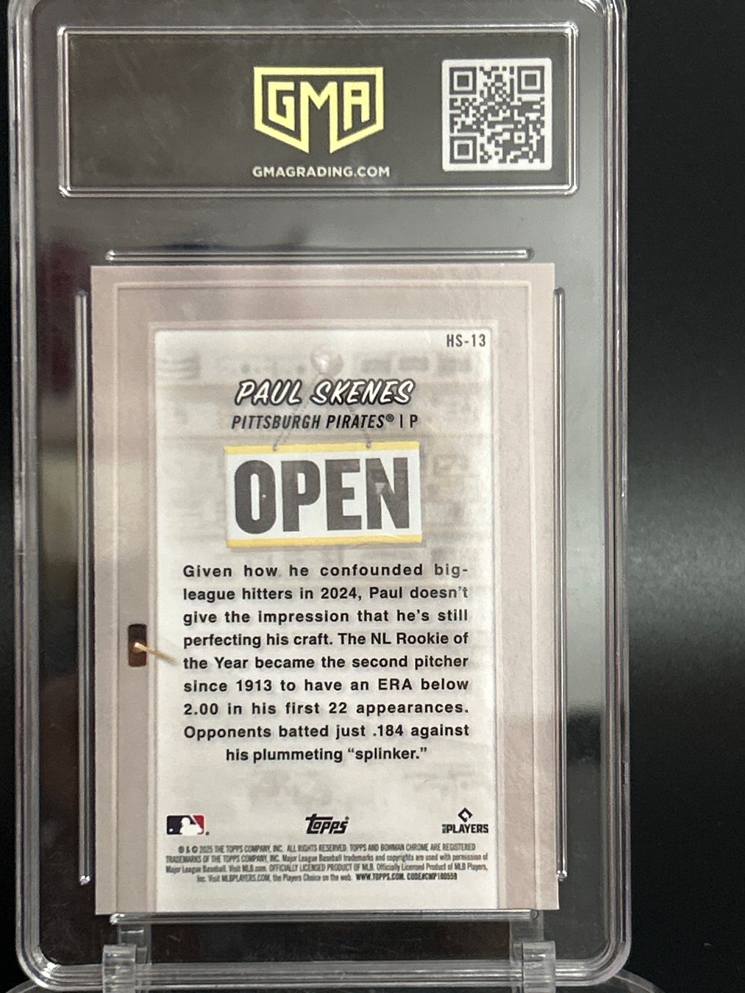 2025 Bowman #HS-13 Paul Skenes Hobby Stars GMA 10