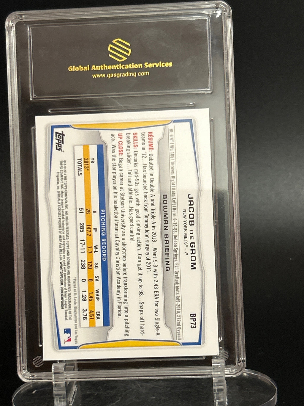 2014 Bowman #BP73 Jacob deGrom Prospects Other 10