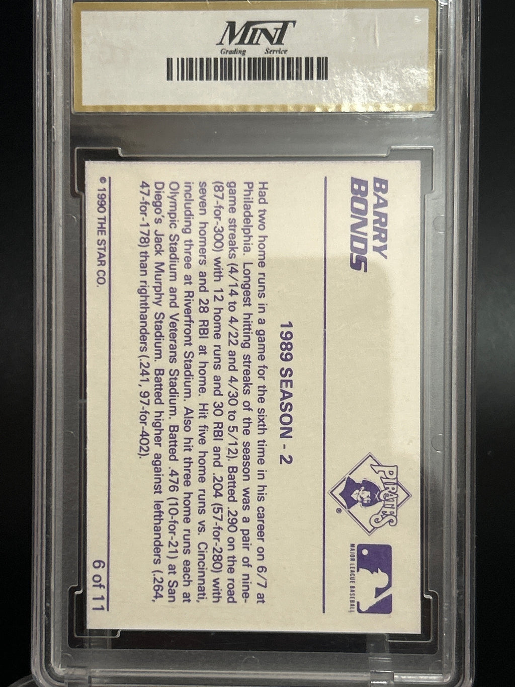 1990 Star Barry Bonds #320 Barry Bonds