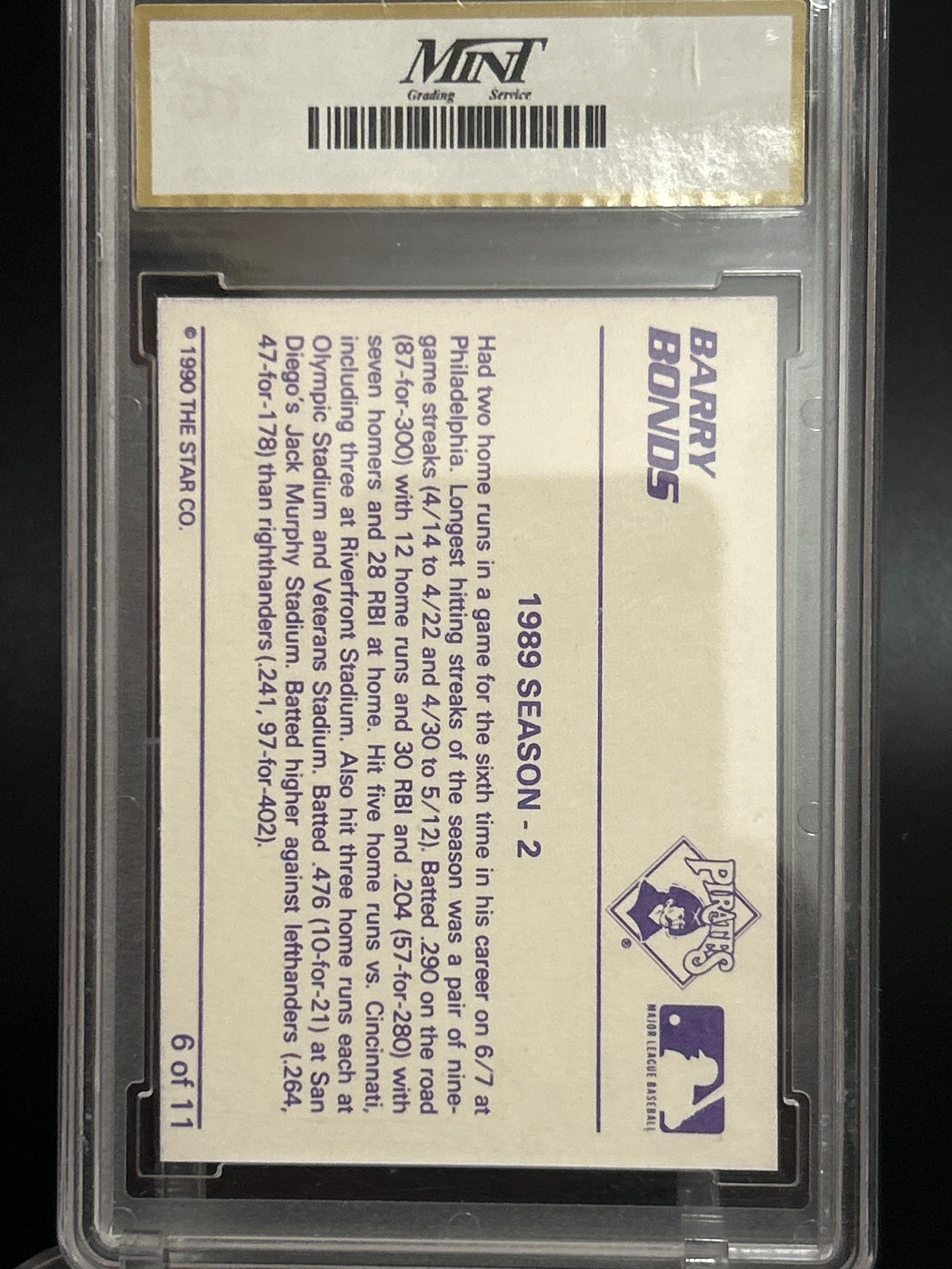 1990 Star Barry Bonds #320 Barry Bonds