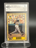 1987 Topps #320 Barry Bonds BCCG 9