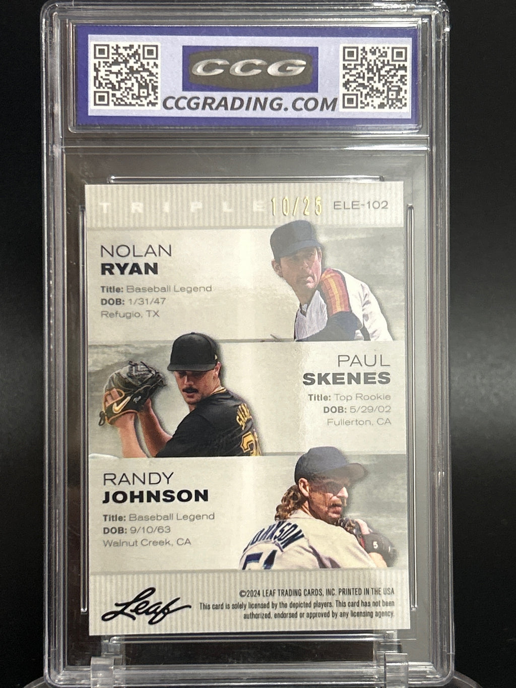 2024 Leaf Sp. Rel. #ELE-102 Ryan/Skenes/Johnson BCCG 10