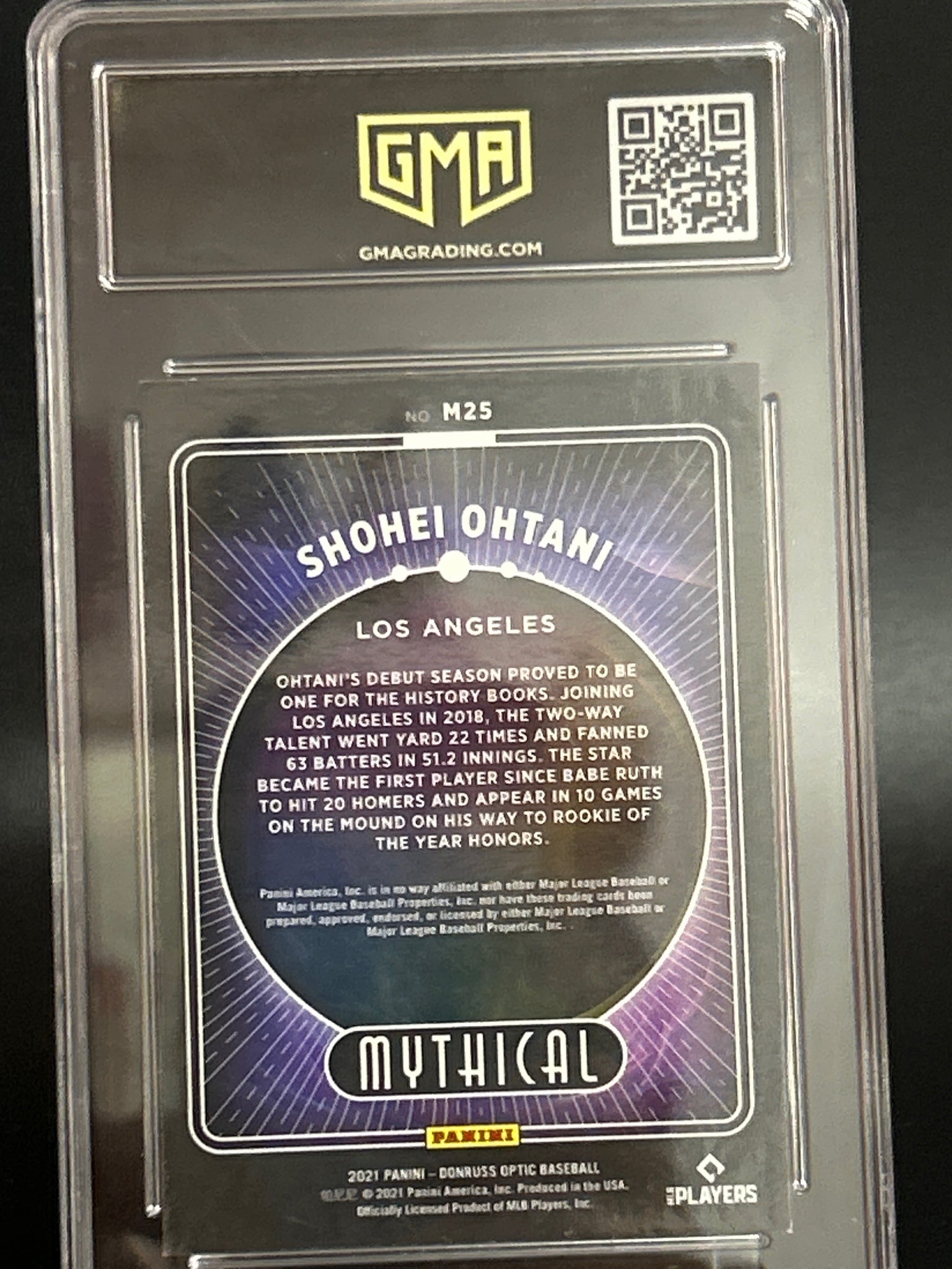 2021 Donruss Optic #M25 Shohei Ohtani Mythical GMA 10
