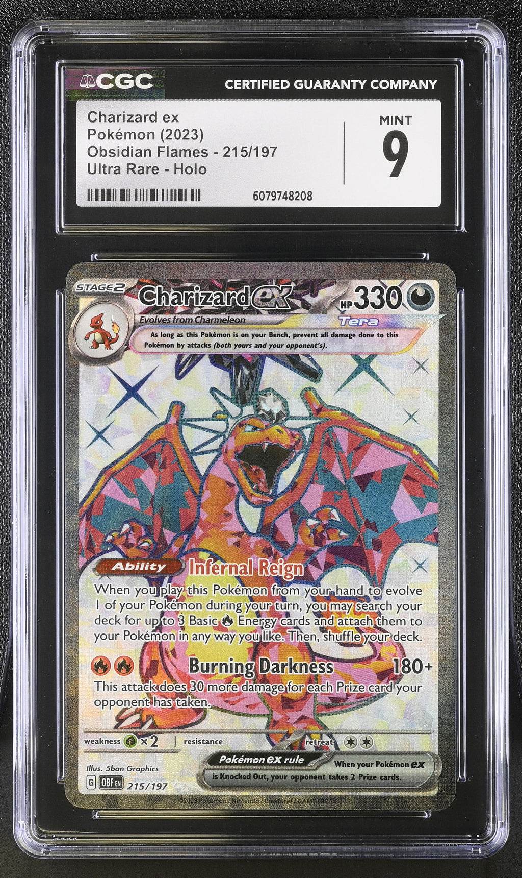 2023 Obsidian Flames #215/197 Charizard ex CGC 9