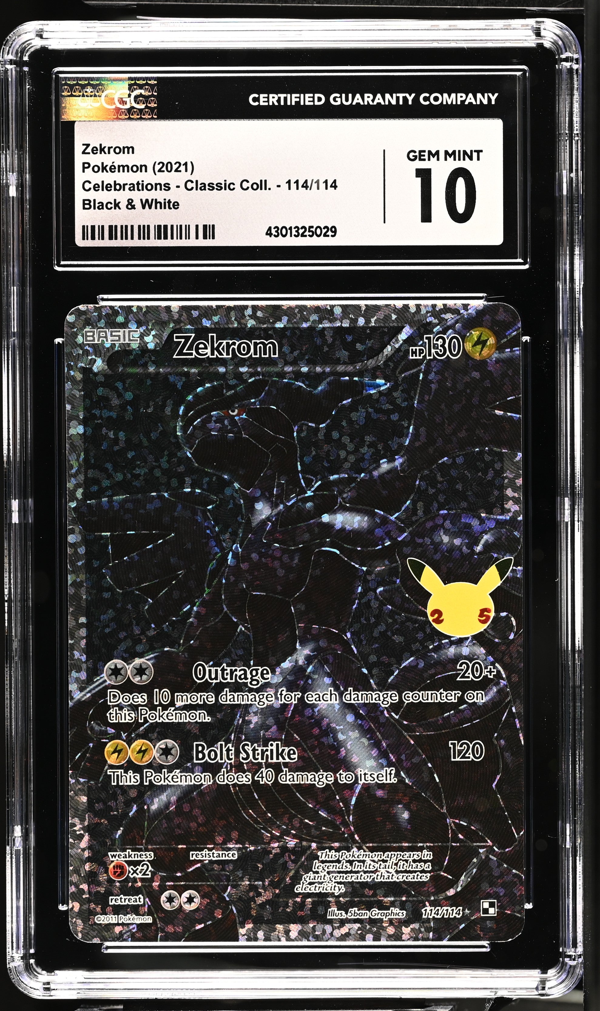 2021 Celebrations - Classic Coll. #114/114 Zekrom CGC 10