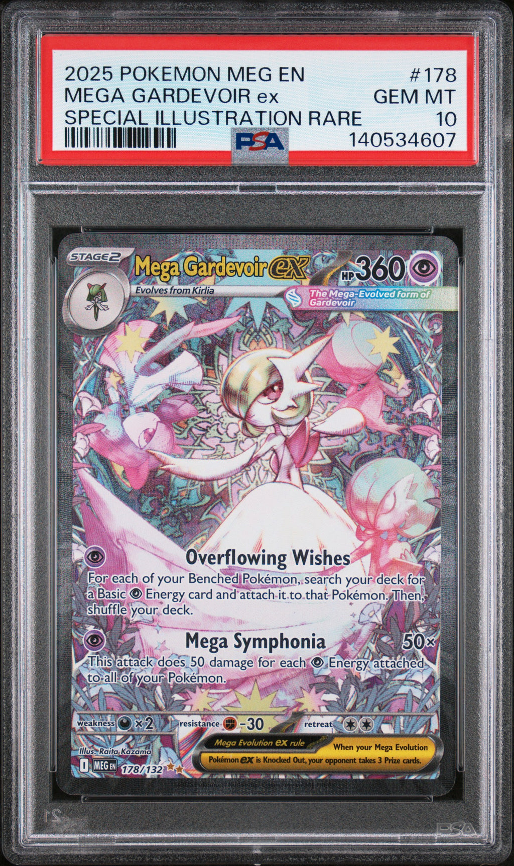 2025 Pokemon Meg En-Mega Evolution #178 Mega Gardevoir Ex SIR PSA 10